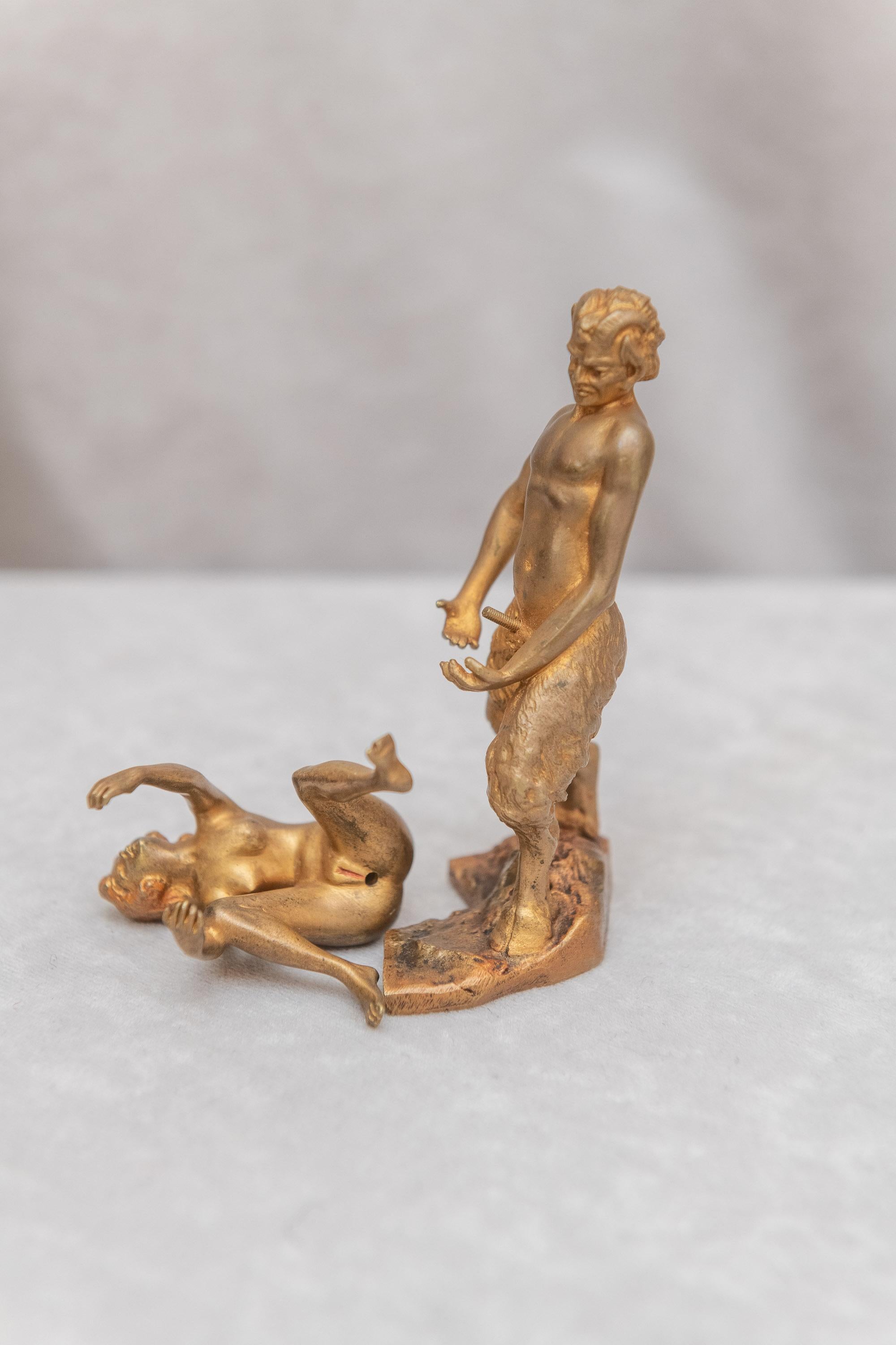 Sammlung von erotischen Wiener Bronzen mit Kaltbemalung:: Gießerei Bergmann:: um 1920 (Österreichisch)
