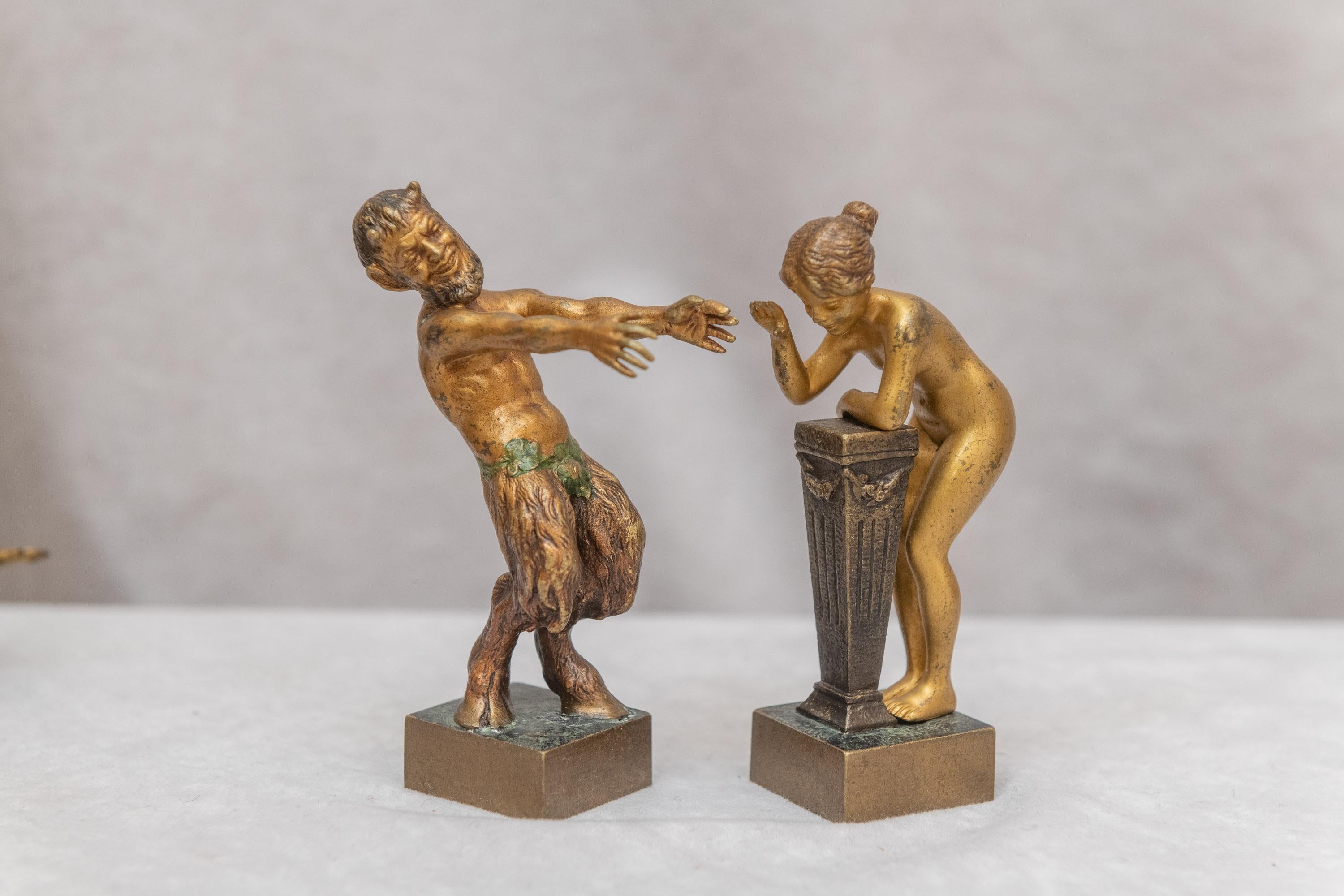 Sammlung von erotischen Wiener Bronzen mit Kaltbemalung:: Gießerei Bergmann:: um 1920 2