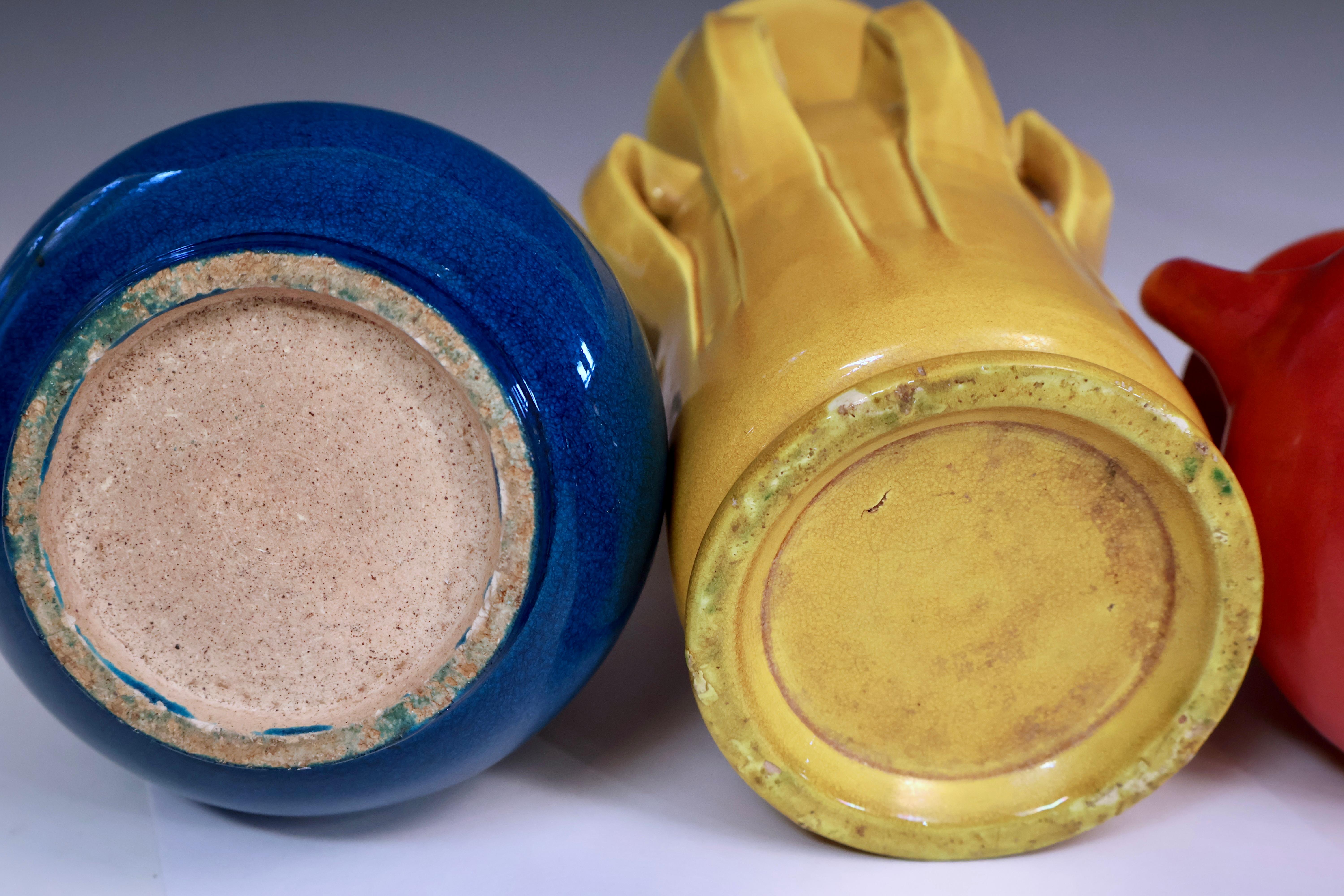 XX secolo Collection'S di vasi colorati in Awaji Pottery in vendita