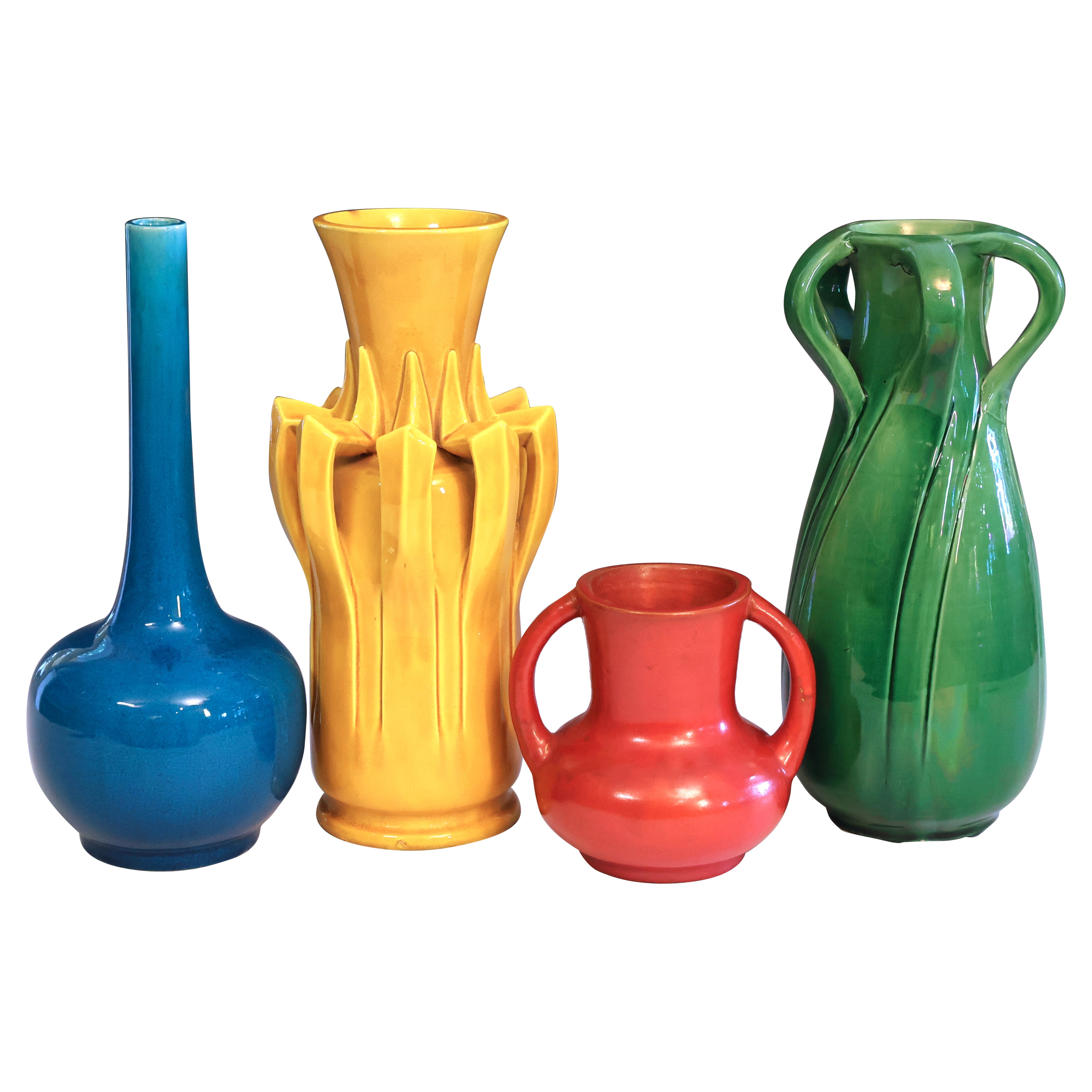 Collection'S di vasi colorati in Awaji Pottery in vendita