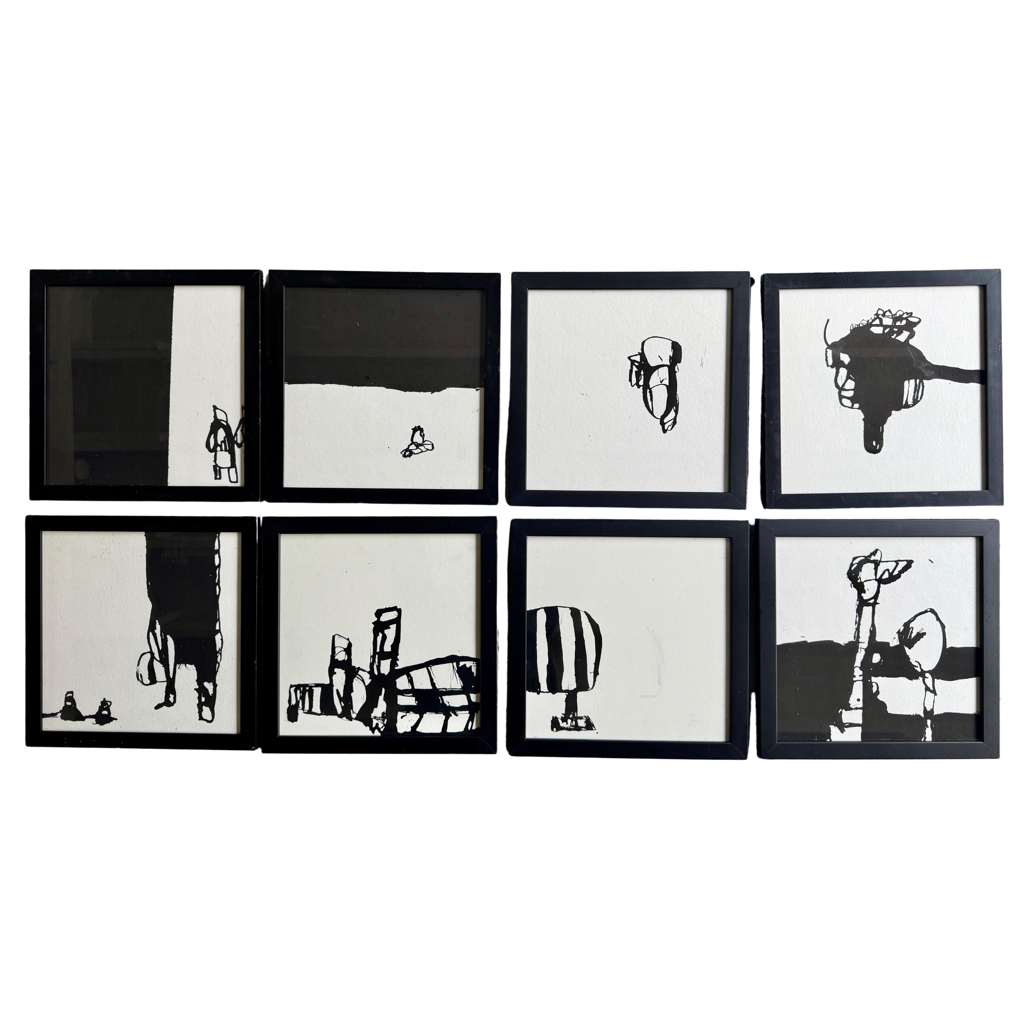 Collection of Contemporary Abstract Paintings by Greg Dickerson (8 pieces)