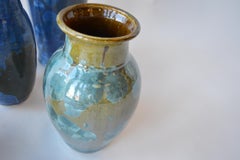 Collection of Crystalline Glazed Ceramics in Blue