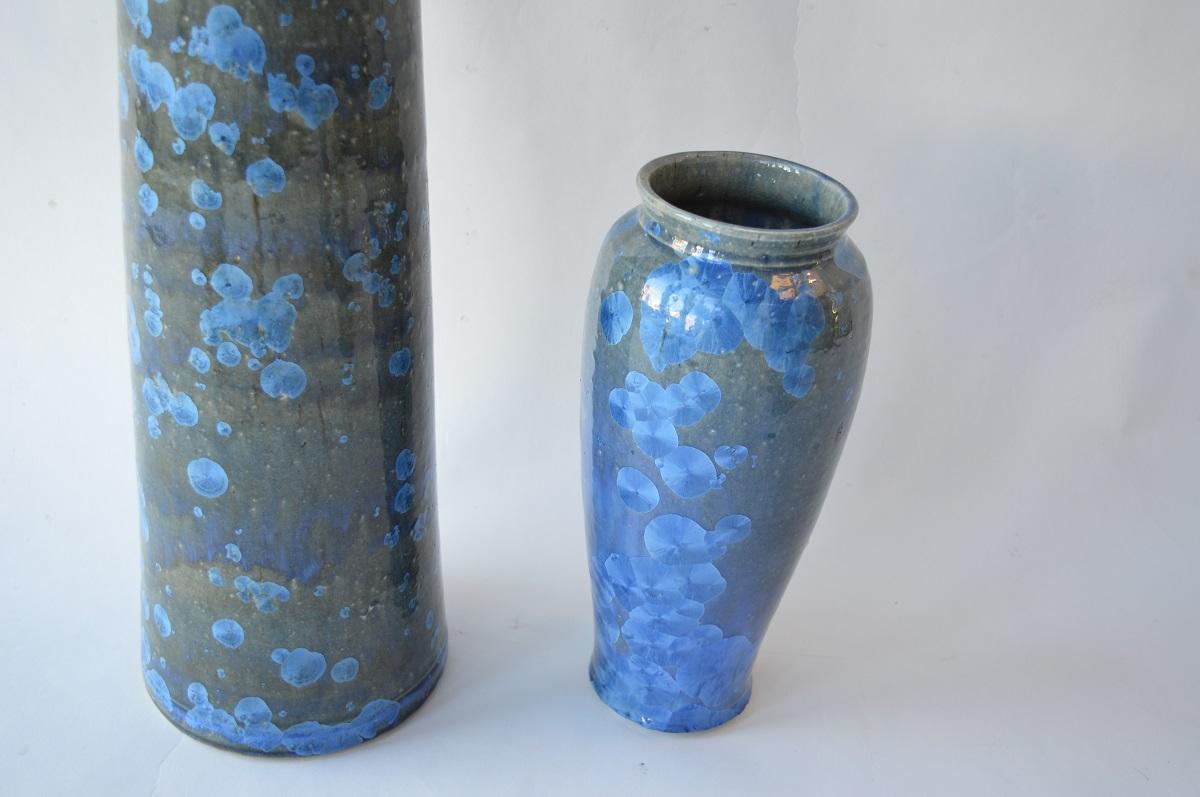 Contemporary Collection of Crystalline Glazed Ceramics in Blue