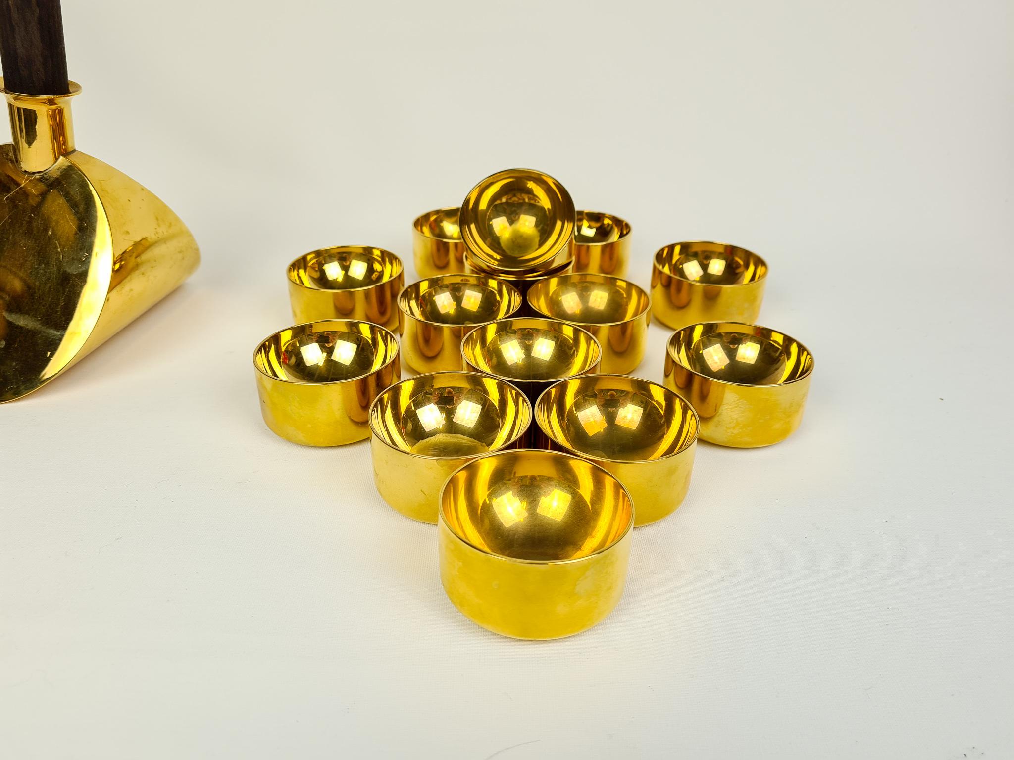 Collection of Decanter and Bowls in Brass Pierre Forsell Skultuna, Sweden, 1970s For Sale 5