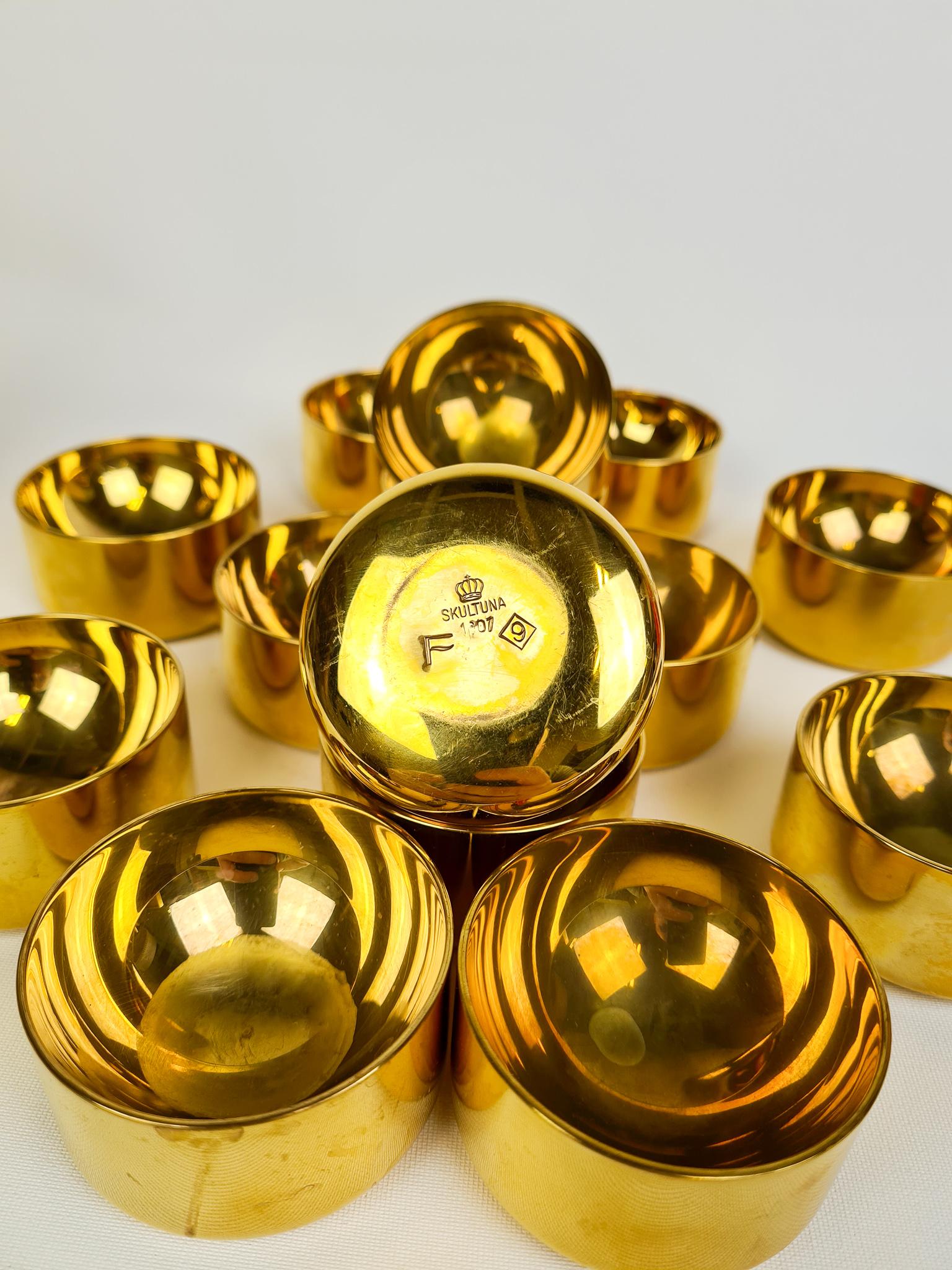 Collection of Decanter and Bowls in Brass Pierre Forsell Skultuna, Sweden, 1970s For Sale 6
