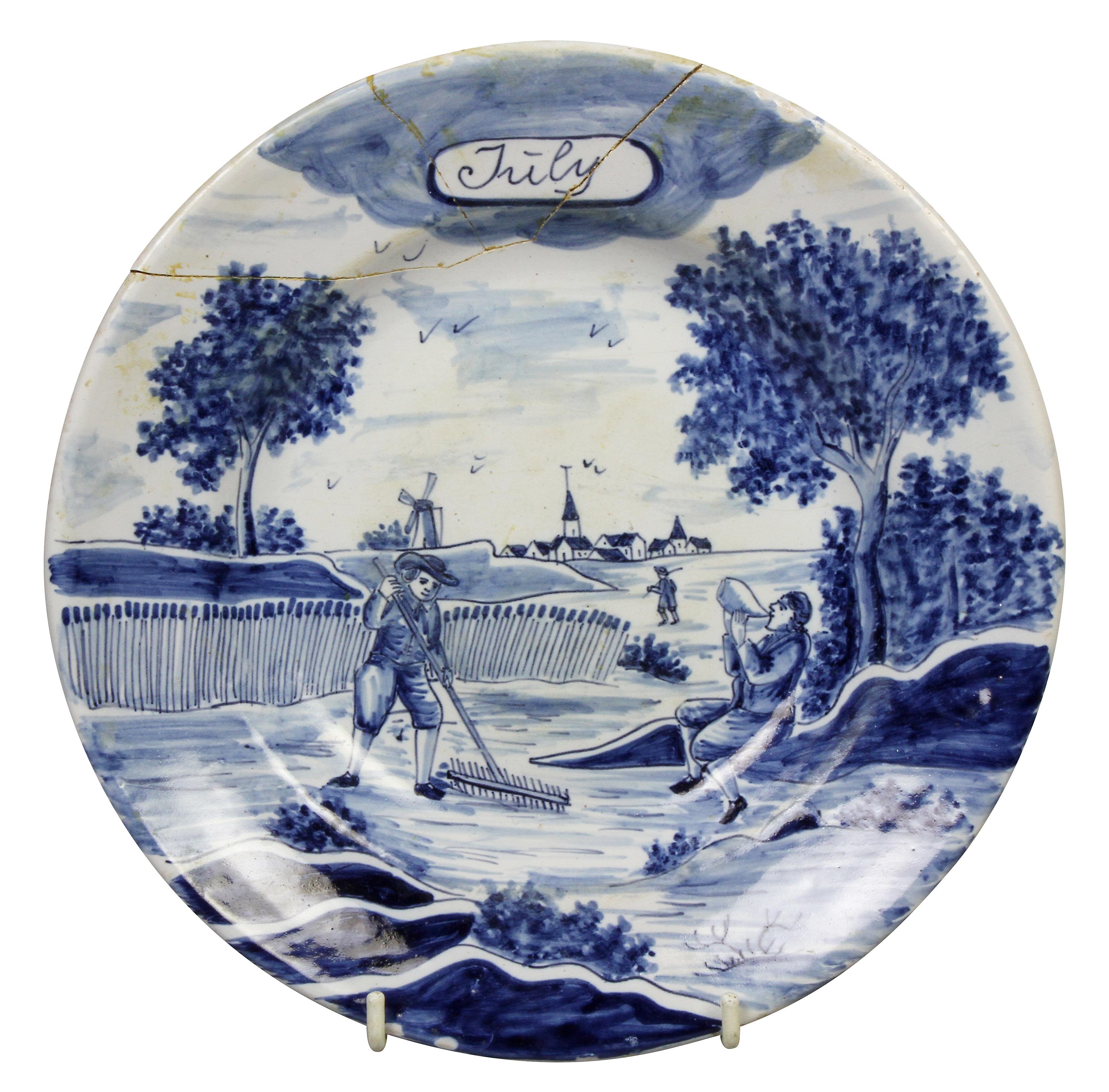 Collection of Delft Blue and White Month Plates 4
