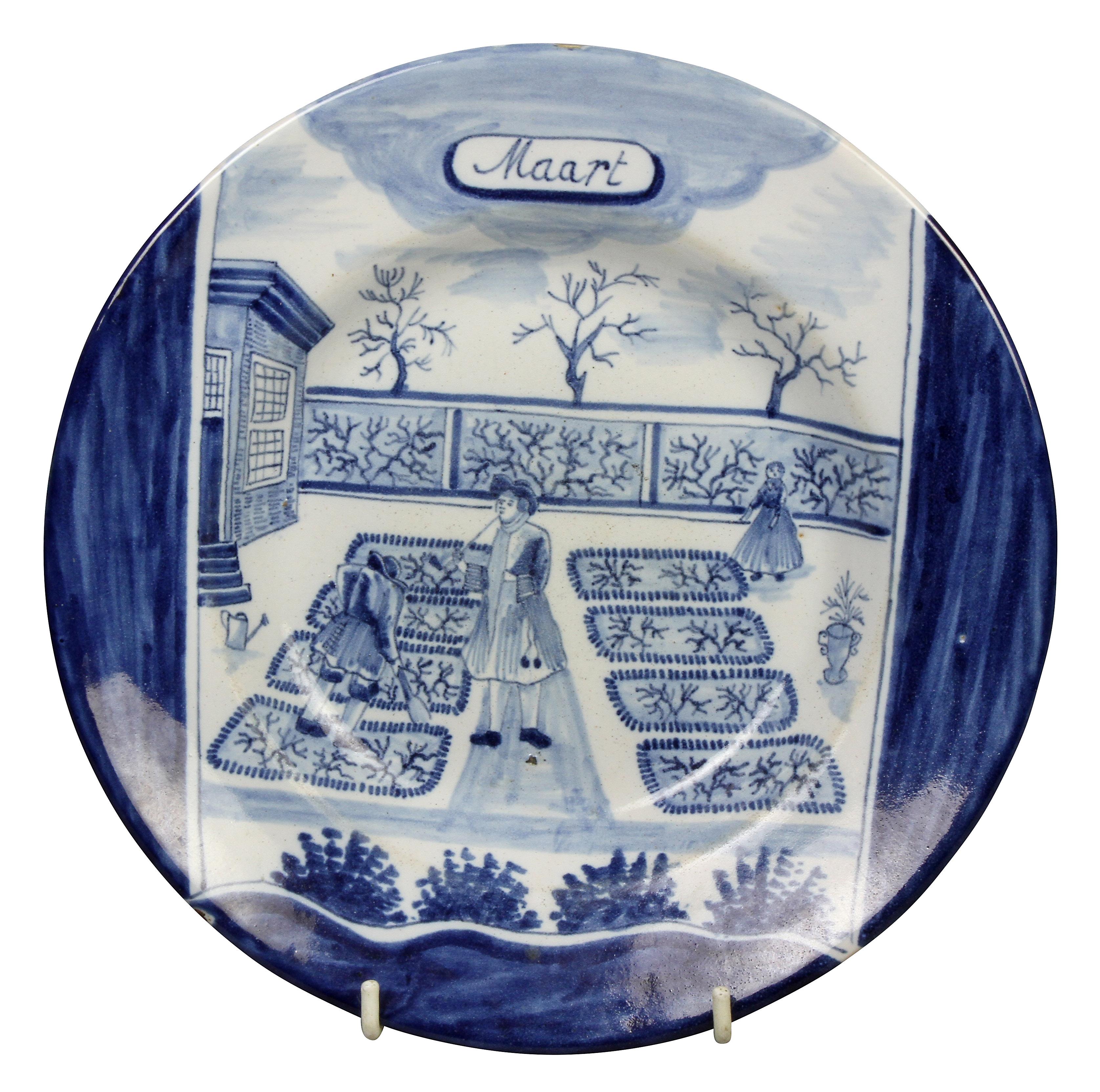 Dutch Collection of Delft Blue and White Month Plates