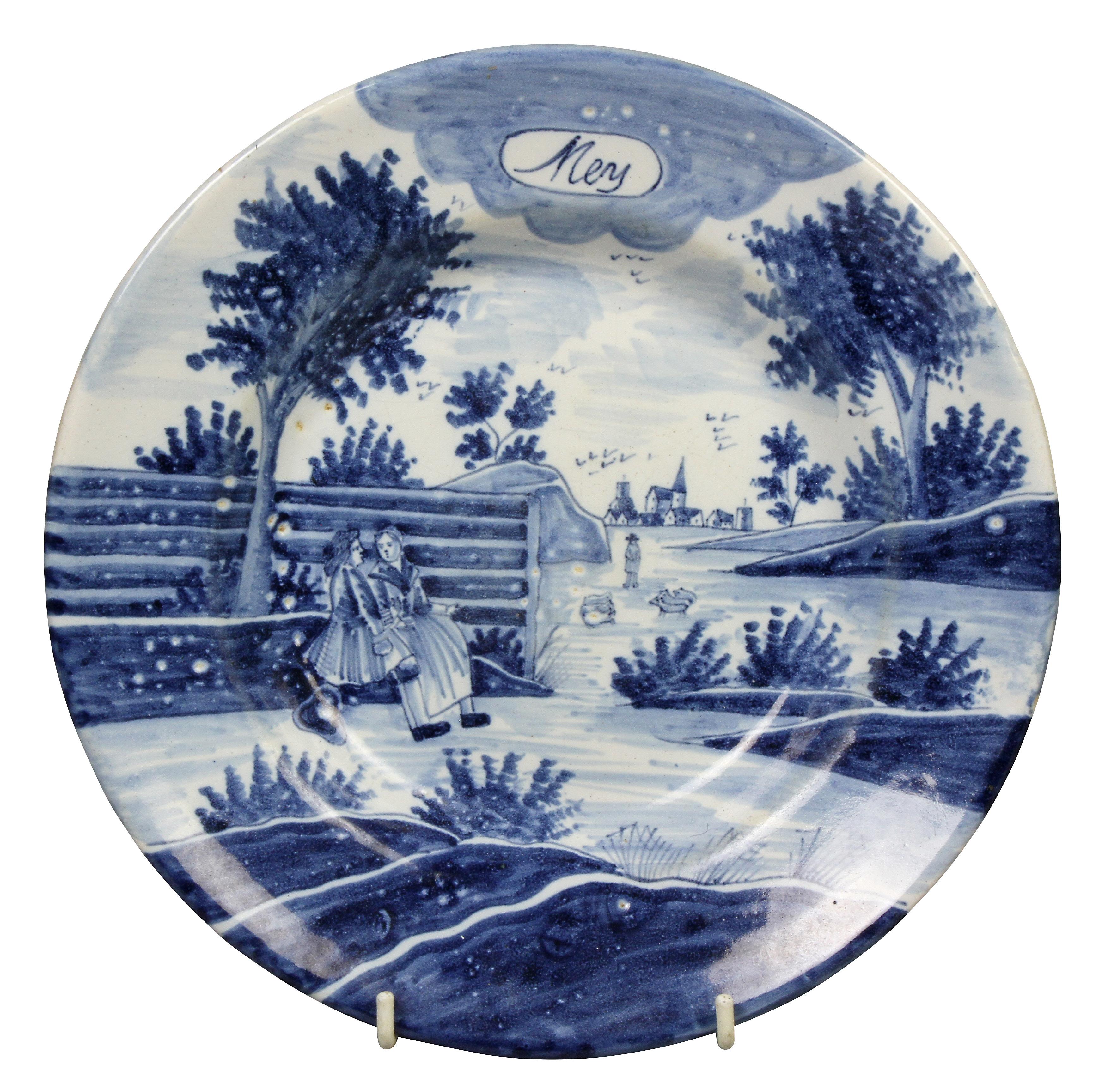 18th Century and Earlier Collection of Delft Blue and White Month Plates