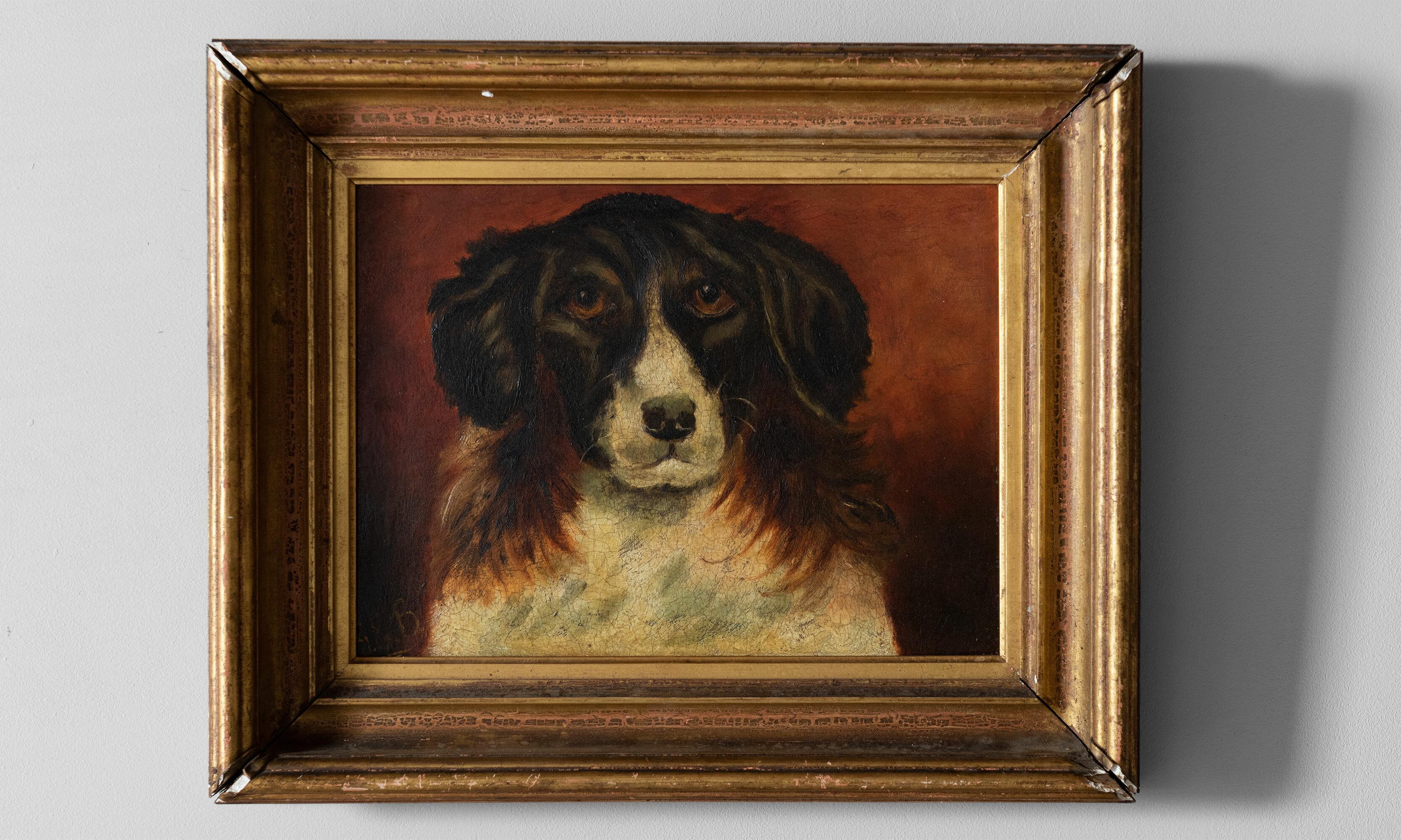 Collection of Dog Oil Paintings and Cast Iron Door Stops, circa 1880-1960 5