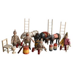 Collection of early 20th century German Humpty Dumpty Schoenhut wooden toys