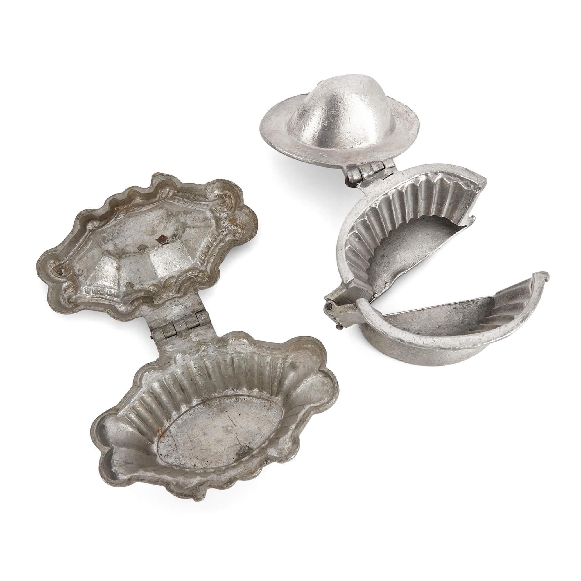 20th Century Collection of Eight American Pewter Ice Cream Moulds  For Sale