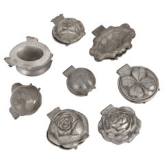 Antique Collection of Eight American Pewter Ice Cream Moulds
