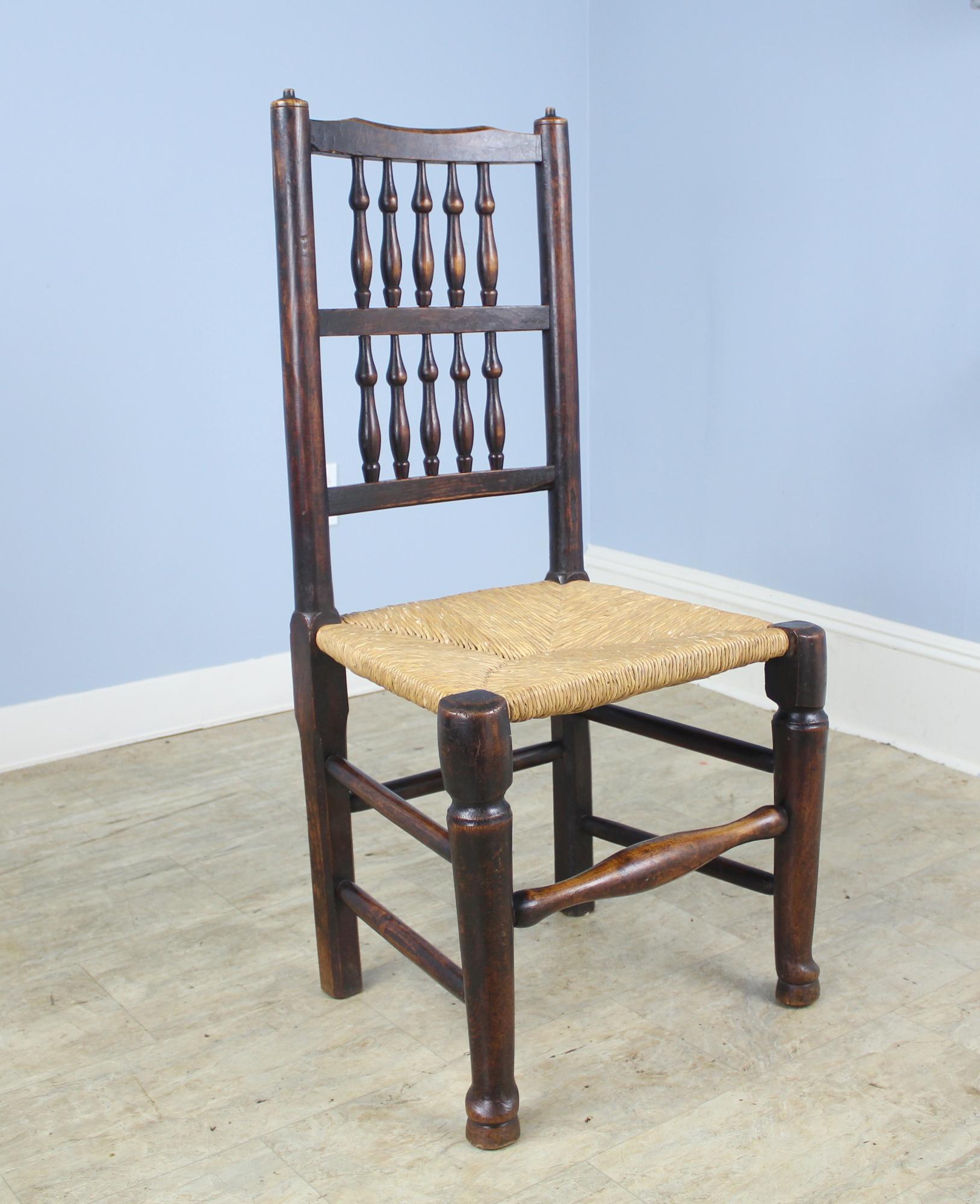 Collection of Eight Early 19th Century Ash and Elm Lancashire Spindleback Chairs For Sale 6