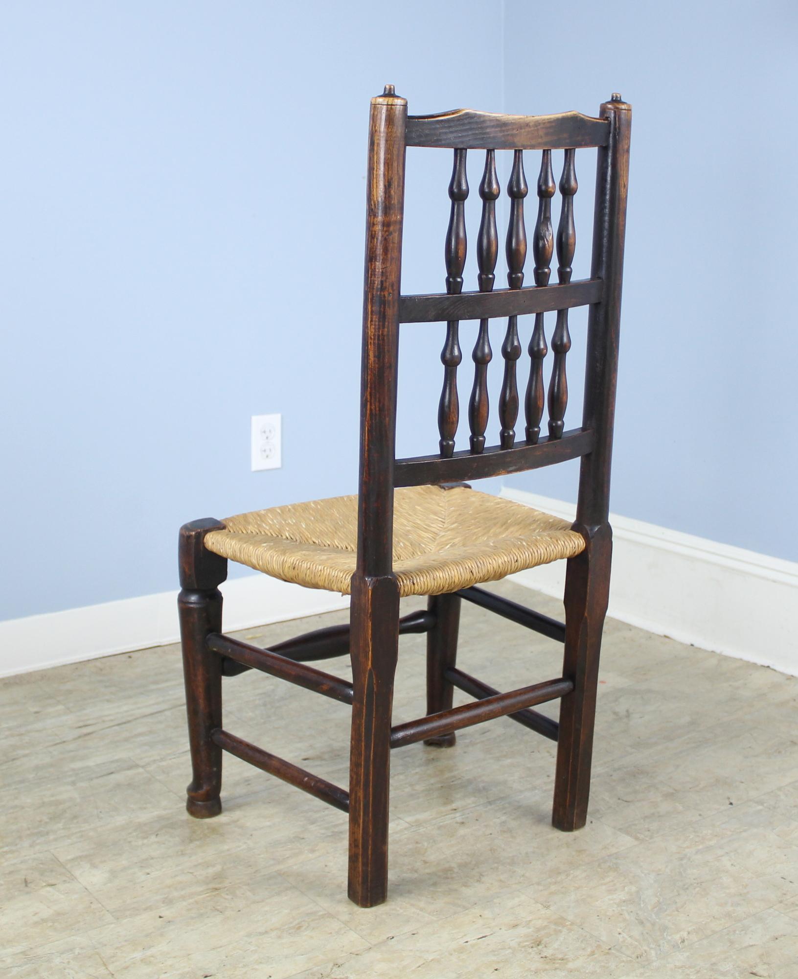 Collection of Eight Early 19th Century Ash and Elm Lancashire Spindleback Chairs For Sale 7