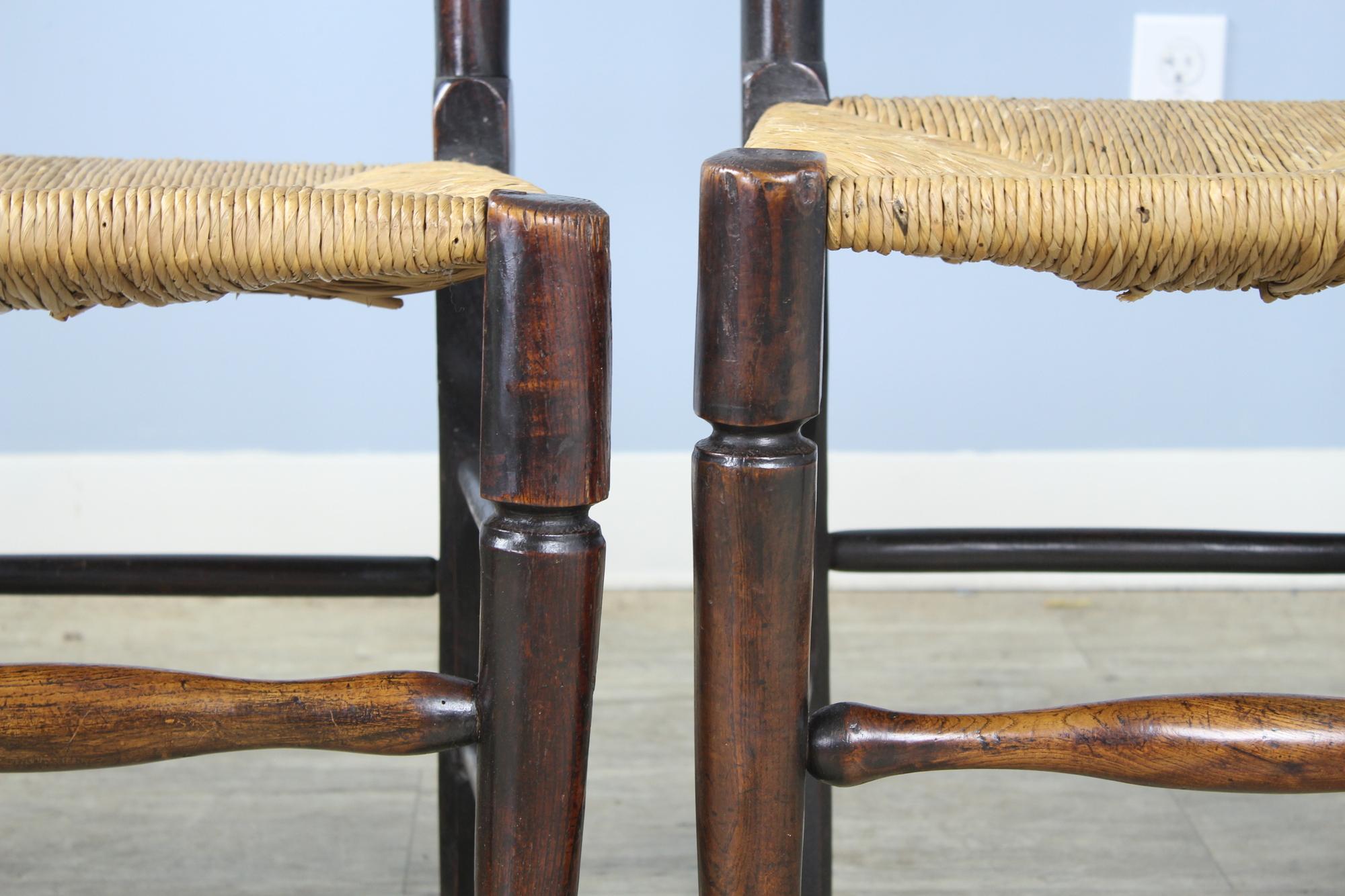 Collection of Eight Early 19th Century Ash and Elm Lancashire Spindleback Chairs For Sale 4