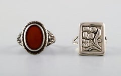 Collection of Eight Modern Stamped Silver Rings