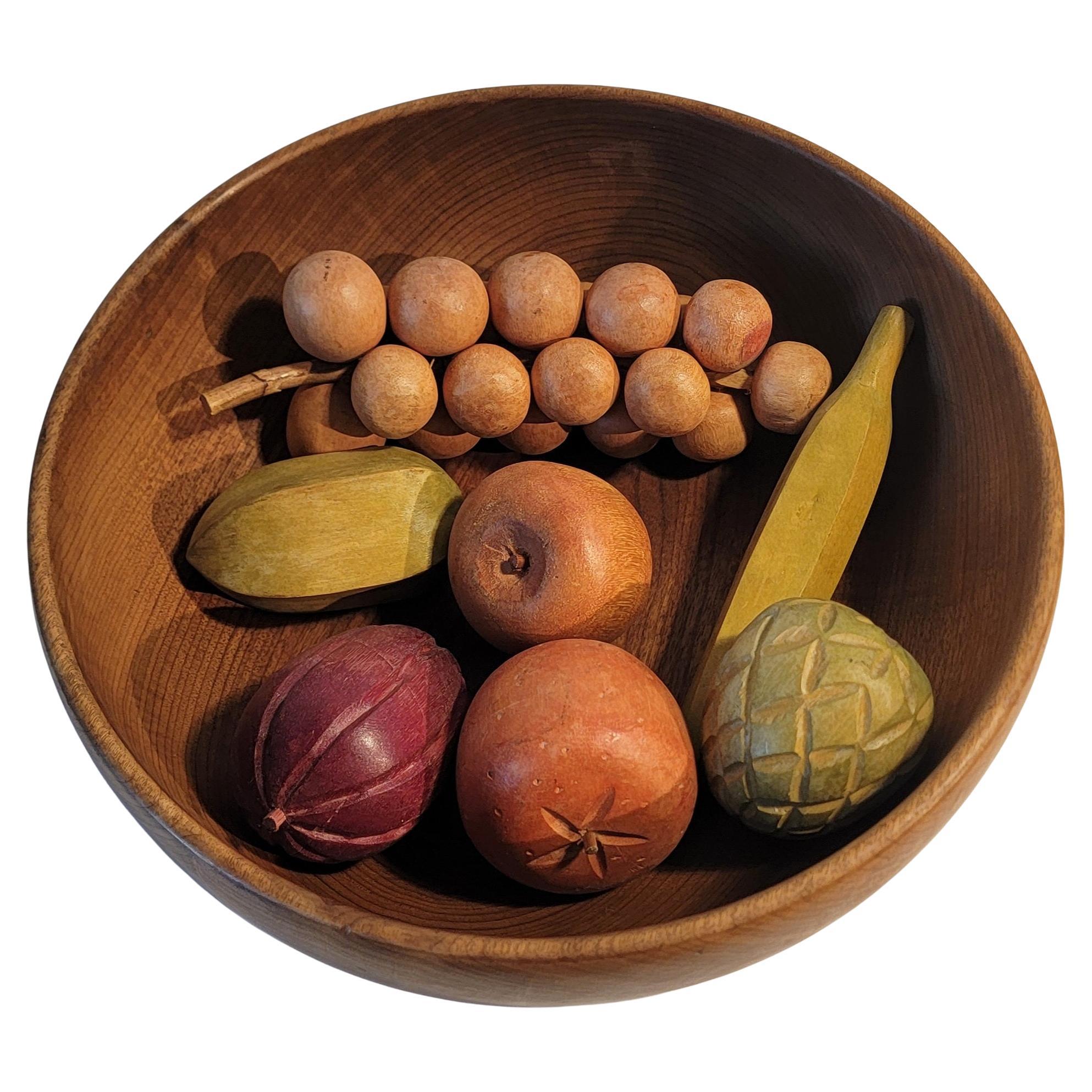 Collection of Eight Piece Wooden Fruit 
Bowl For Sale