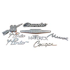 Collection of Eight Vintage Automobile / Car Emblems / Logos