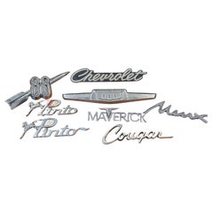 Collection of Eight Vintage Automobile / Car Emblems / Logos