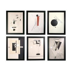 Vintage Collection of El Lissitzky Constructivist Prints