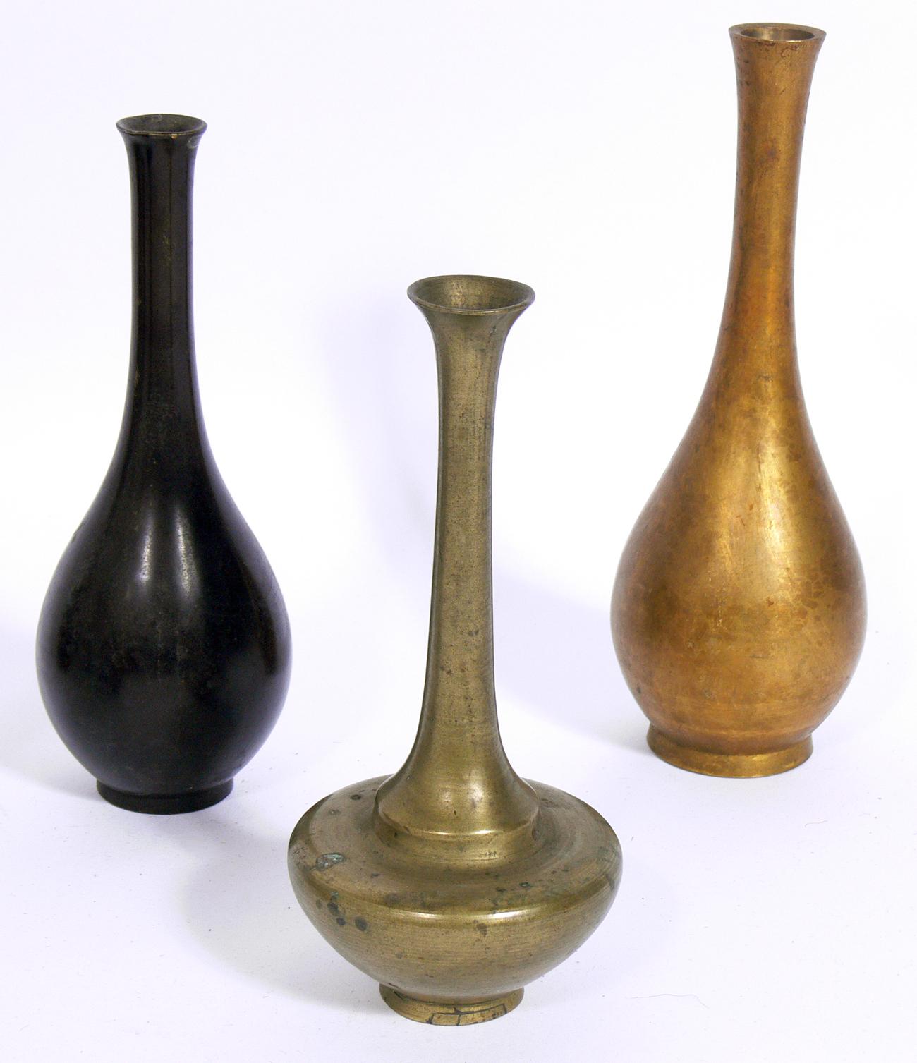 Collection of Eleven Japanese Bronze Vases For Sale at 1stDibs