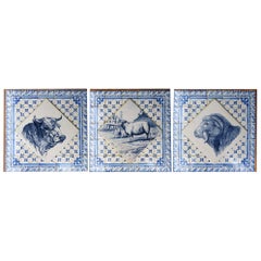 Antique Collection of Exceptionally Rare 19th Century Minton Butchers Advertising Tiles