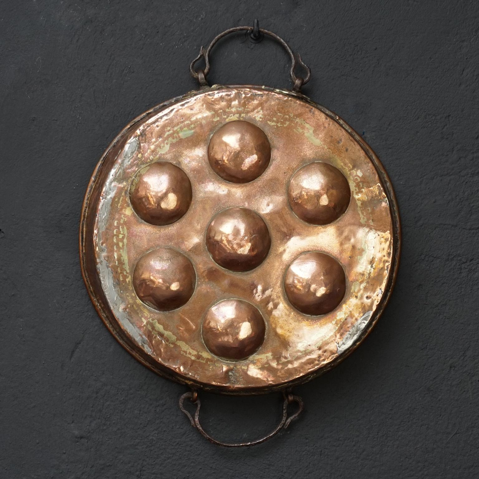 Collection of Fifteen 19th Century French Copper Egg Poacher or Escargot Pans 6