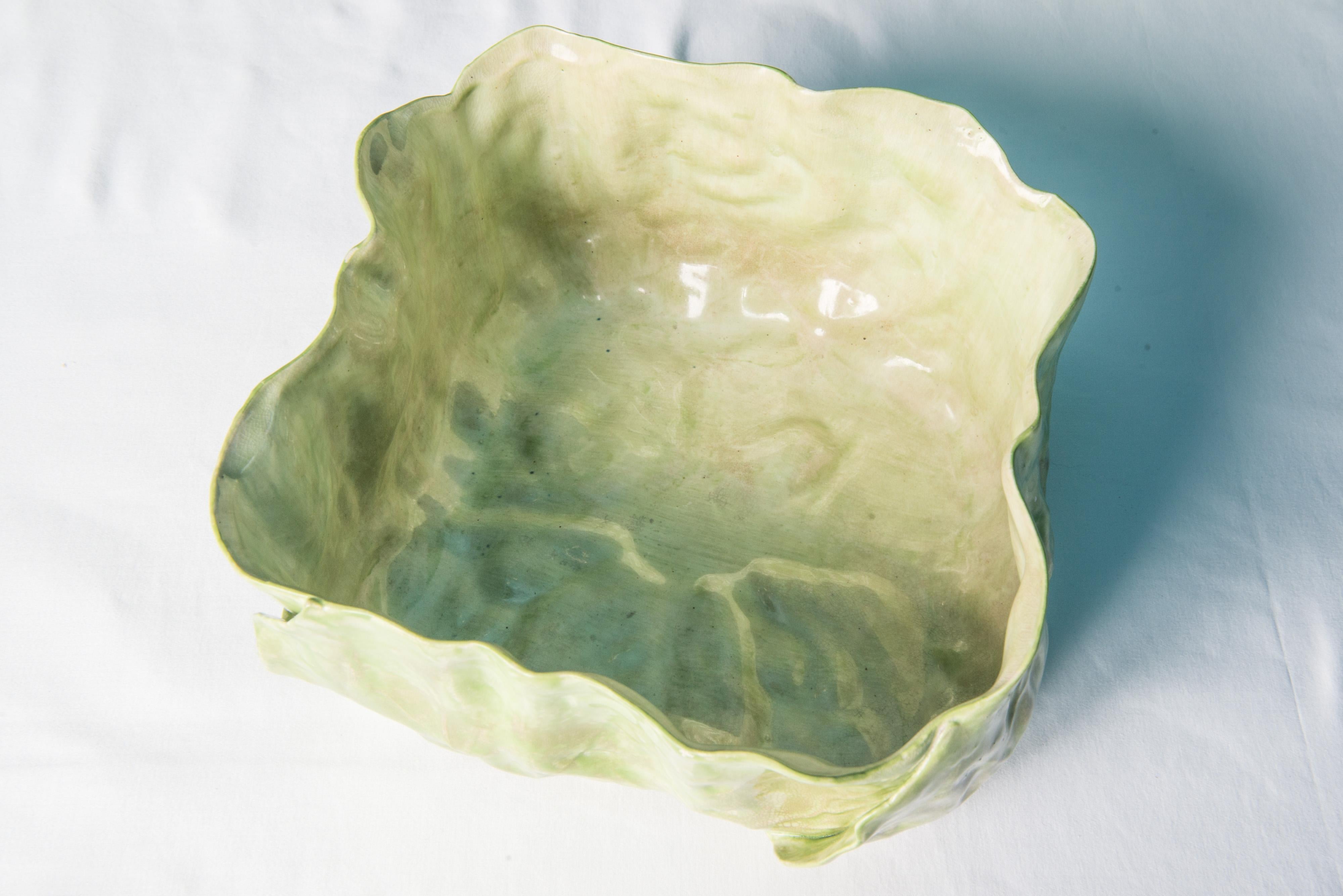 Collection of  Fifty-nine Pieces of Wannopee Lettuce Leaf Majolica Pottery  For Sale 2