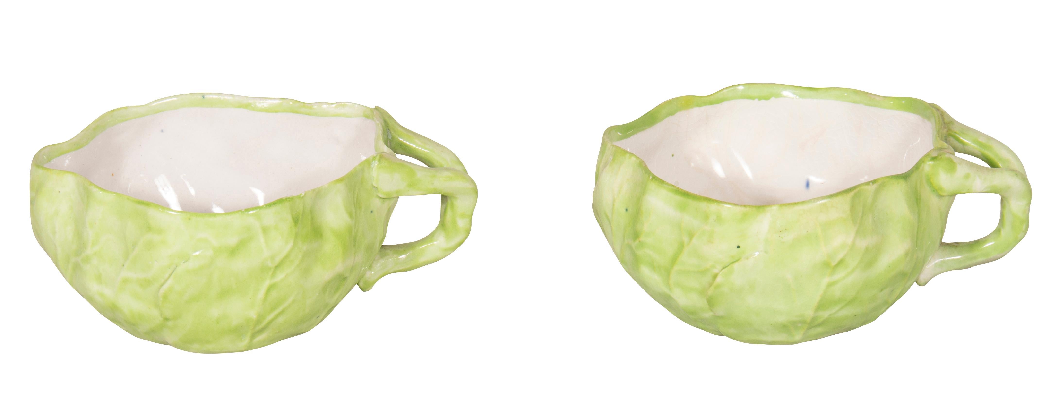 Collection of Fifty Three Pieces of Wannopee Lettuce Leaf Majolica Pottery 4