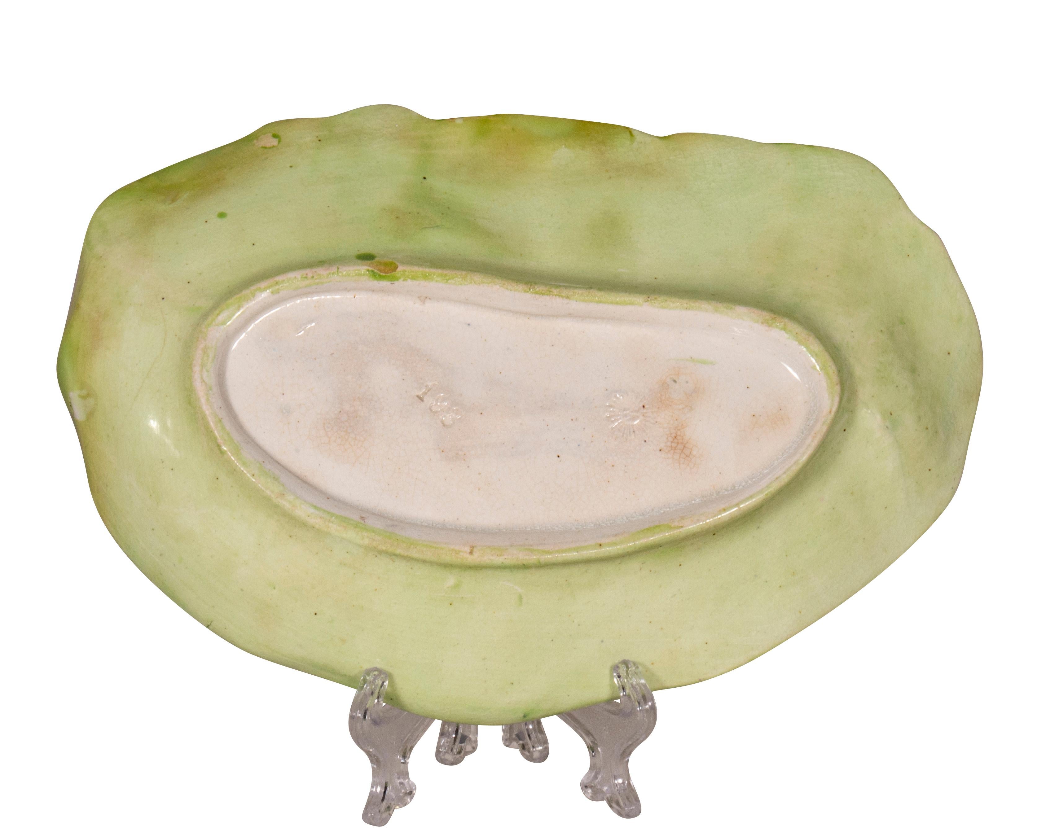 Early 20th Century Collection of Fifty Three Pieces of Wannopee Lettuce Leaf Majolica Pottery