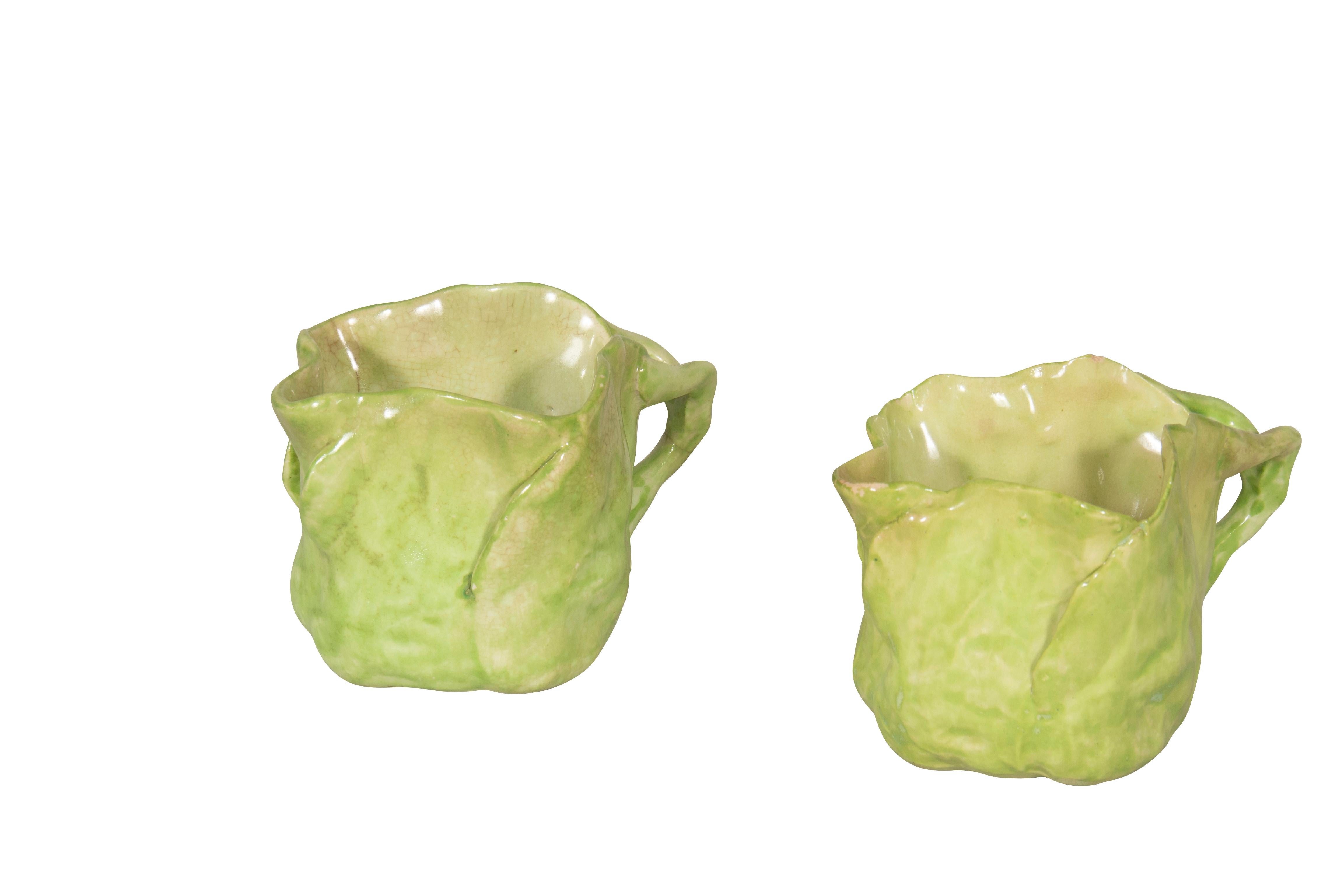 Collection of Fifty Three Pieces of Wannopee Lettuce Leaf Majolica Pottery 3