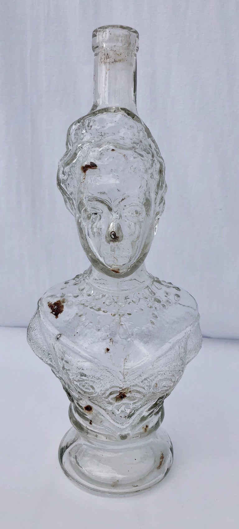 Collection of Figural Antique French Collectible Glass Bottles, Set of