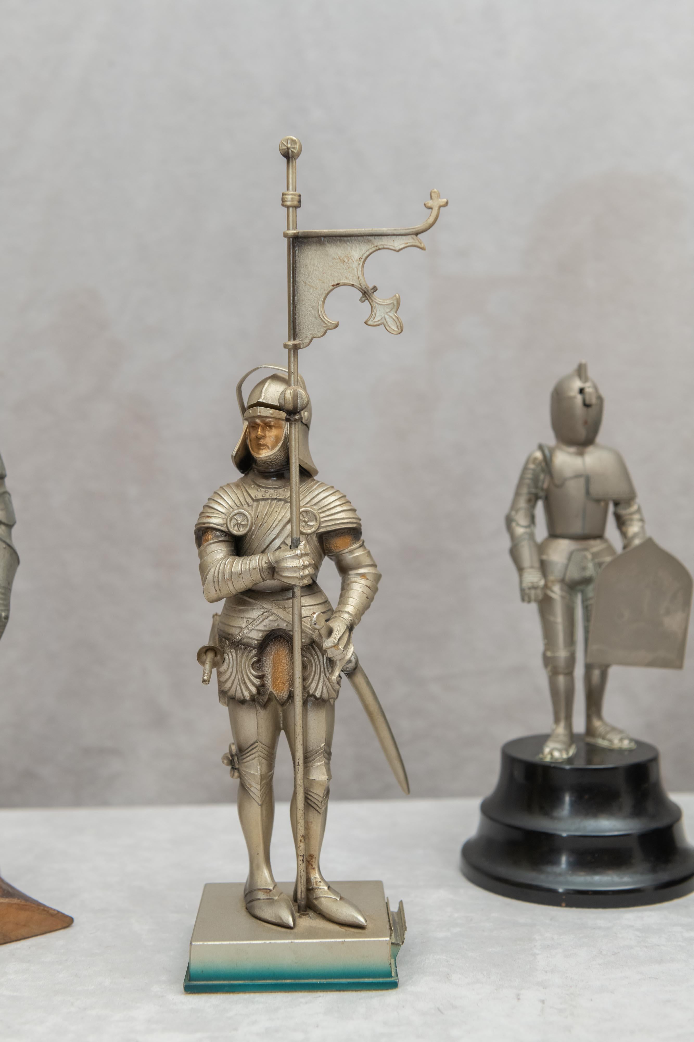 Cast Collection of Figural Lighters in the form of Knights