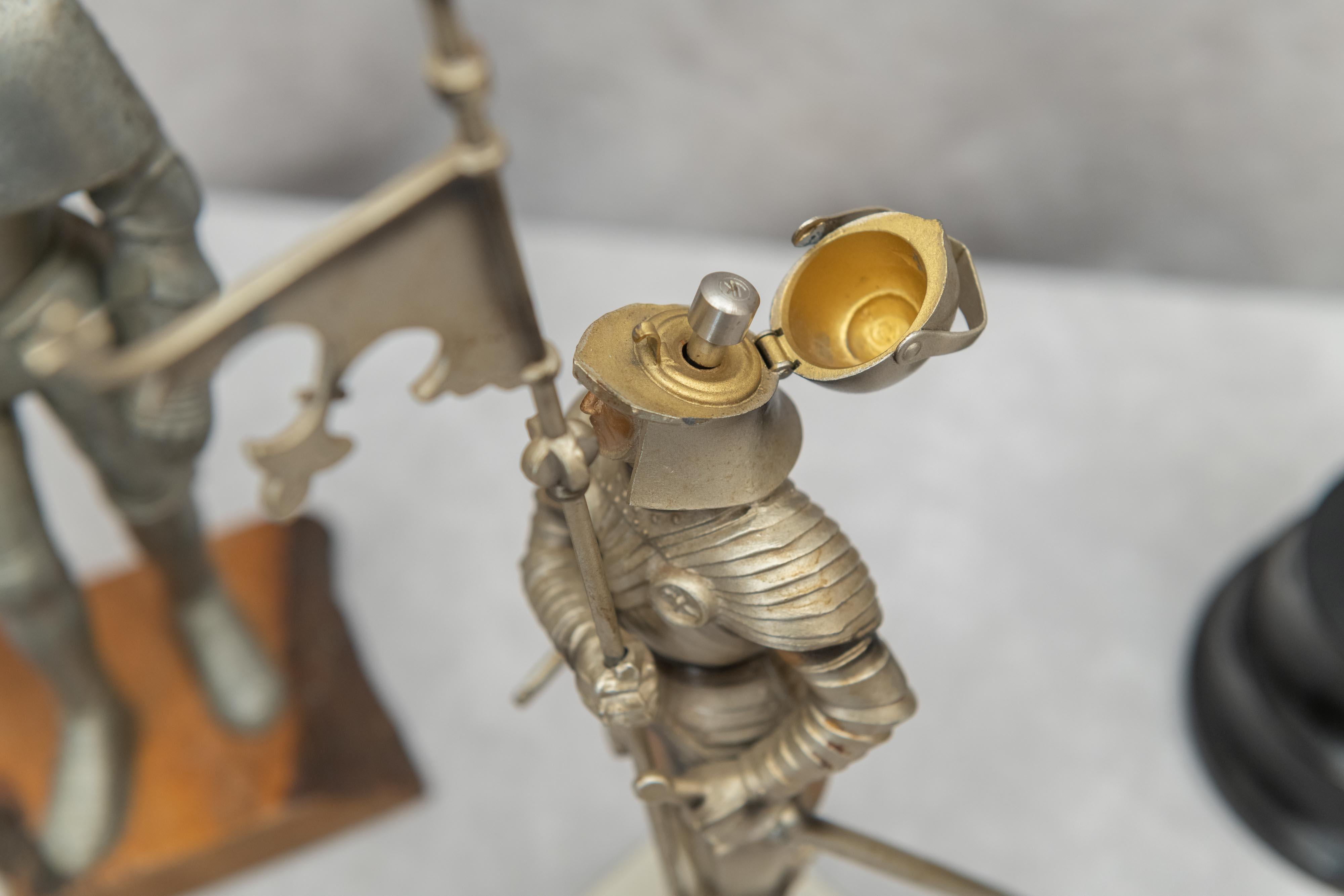 Collection of Figural Lighters in the form of Knights In Good Condition In Petaluma, CA