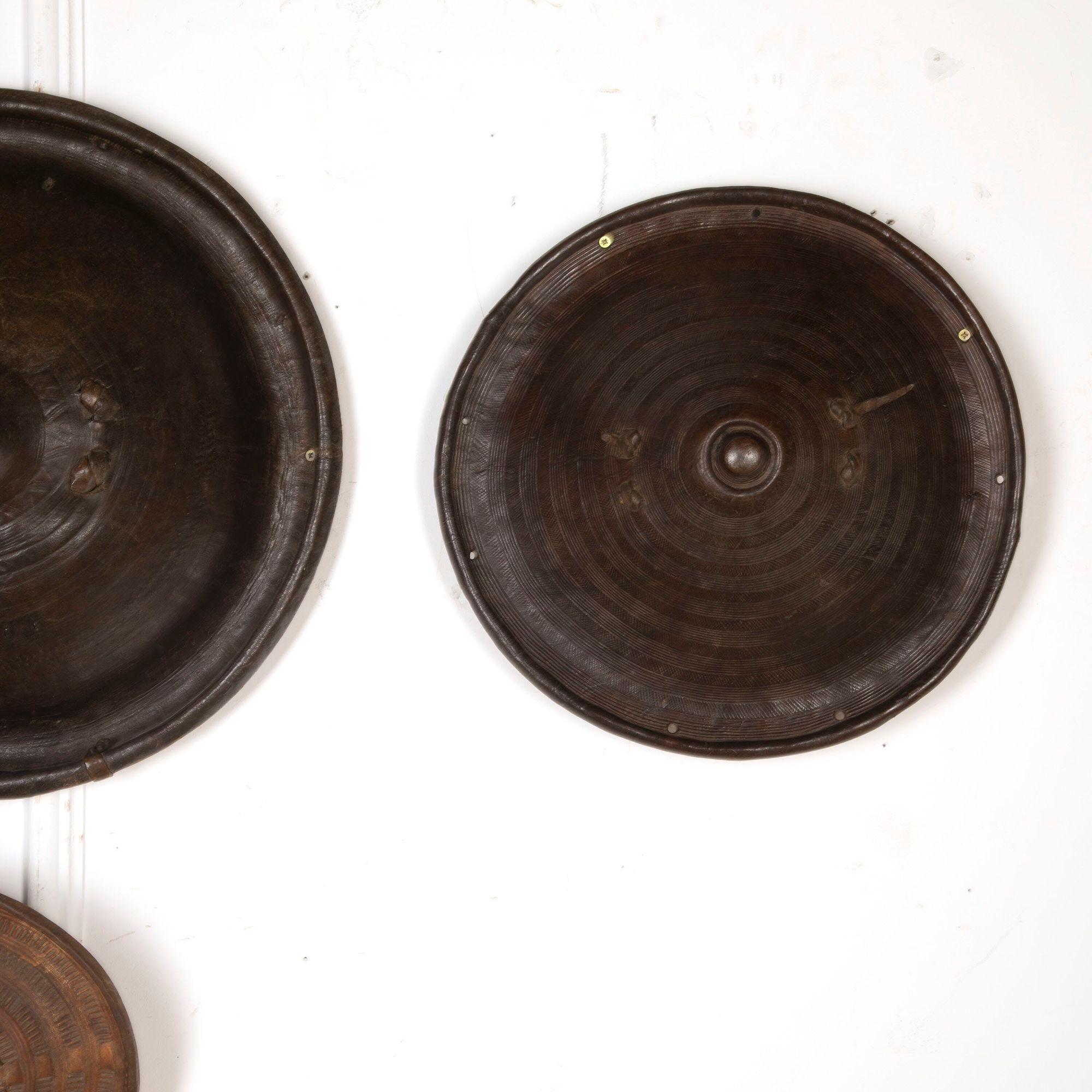 Collection of Five 19th Century African Leather Shields 2