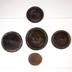 Collection of Five 19th Century African Leather Shields