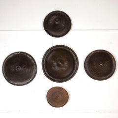 Antique Collection of Five 19th Century African Leather Shields