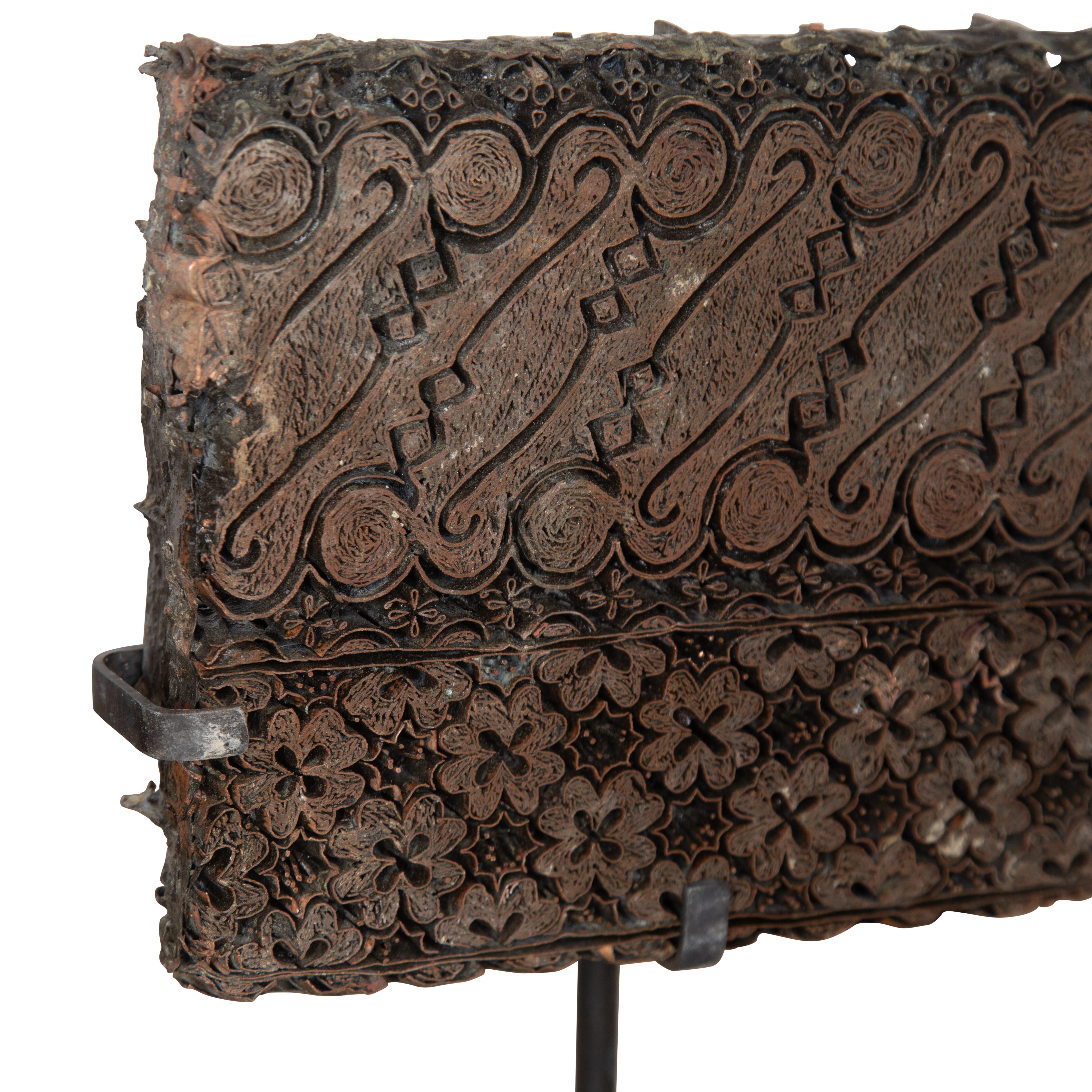 Copper Collection of Five 19th Century Batik Printing Blocks For Sale