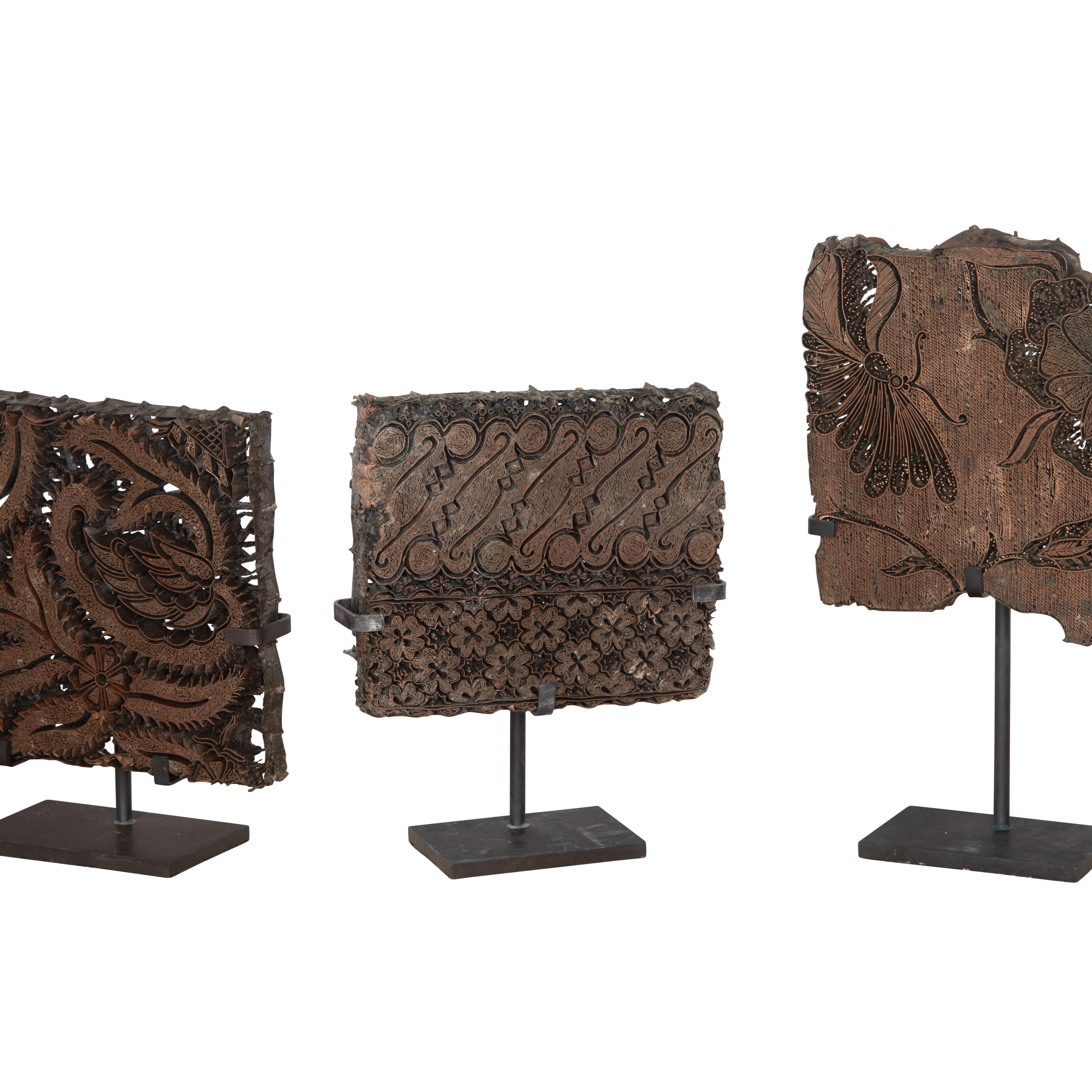 Collection of Five 19th Century Batik Printing Blocks For Sale 2