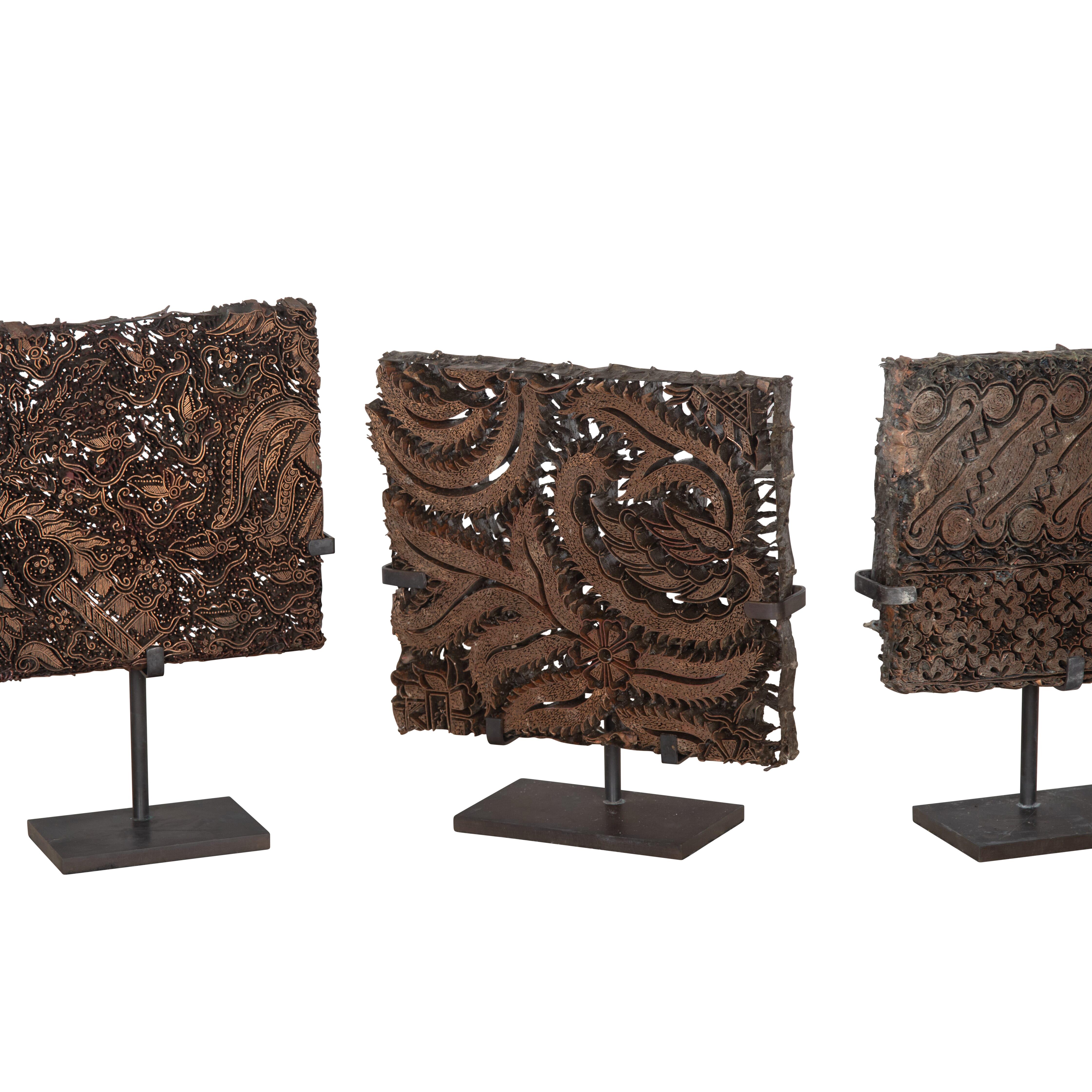 Collection of Five 19th Century Batik Printing Blocks For Sale 4