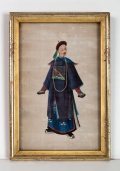 Collection of Five 19th Century Chinese Export Gouache Portraits on Pith Paper