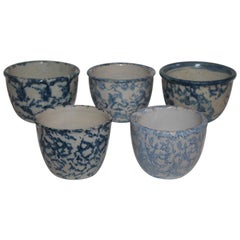 Collection de cinq tasses à écailles en éponge du 19ème siècle