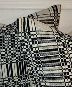 Collection of Five 19thc Blue & White Coverlet Pillows