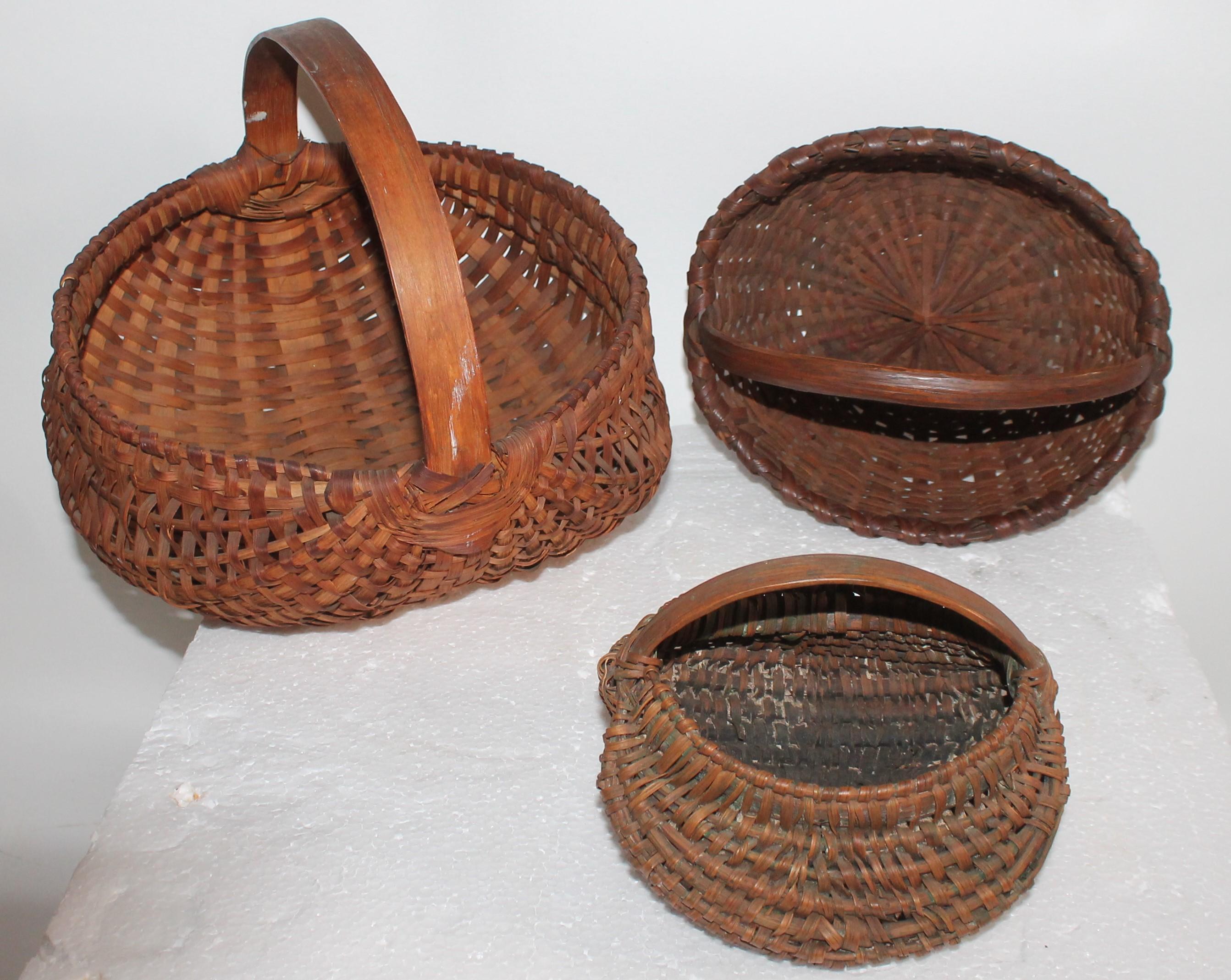 Adirondack Collection of Five 19th Century Hiney Baskets For Sale