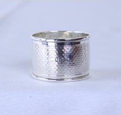 Collection of Five Assorted English Hallmarked Silver Napkin Rings, Birmingham