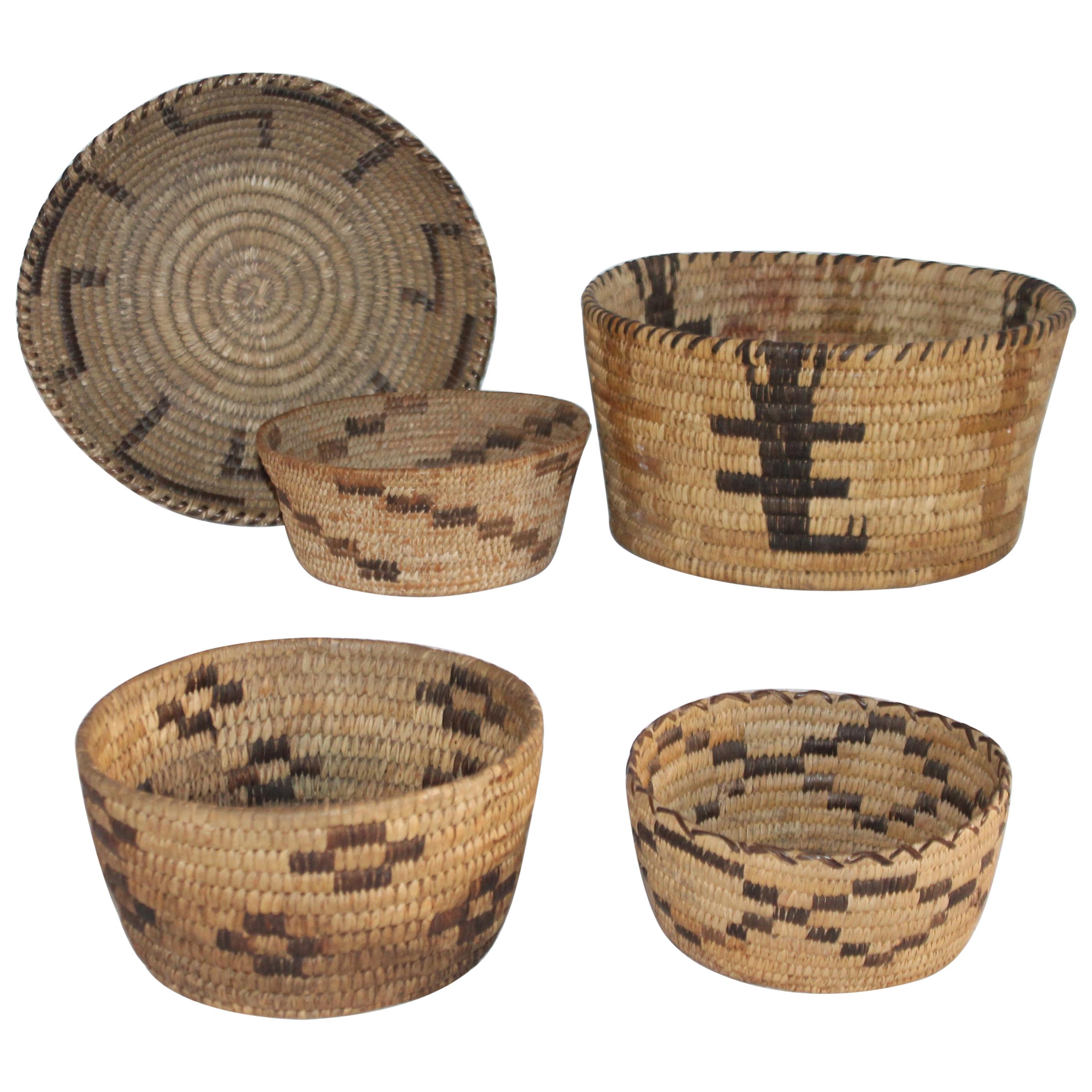 Collection of Five Indian Baskets For Sale