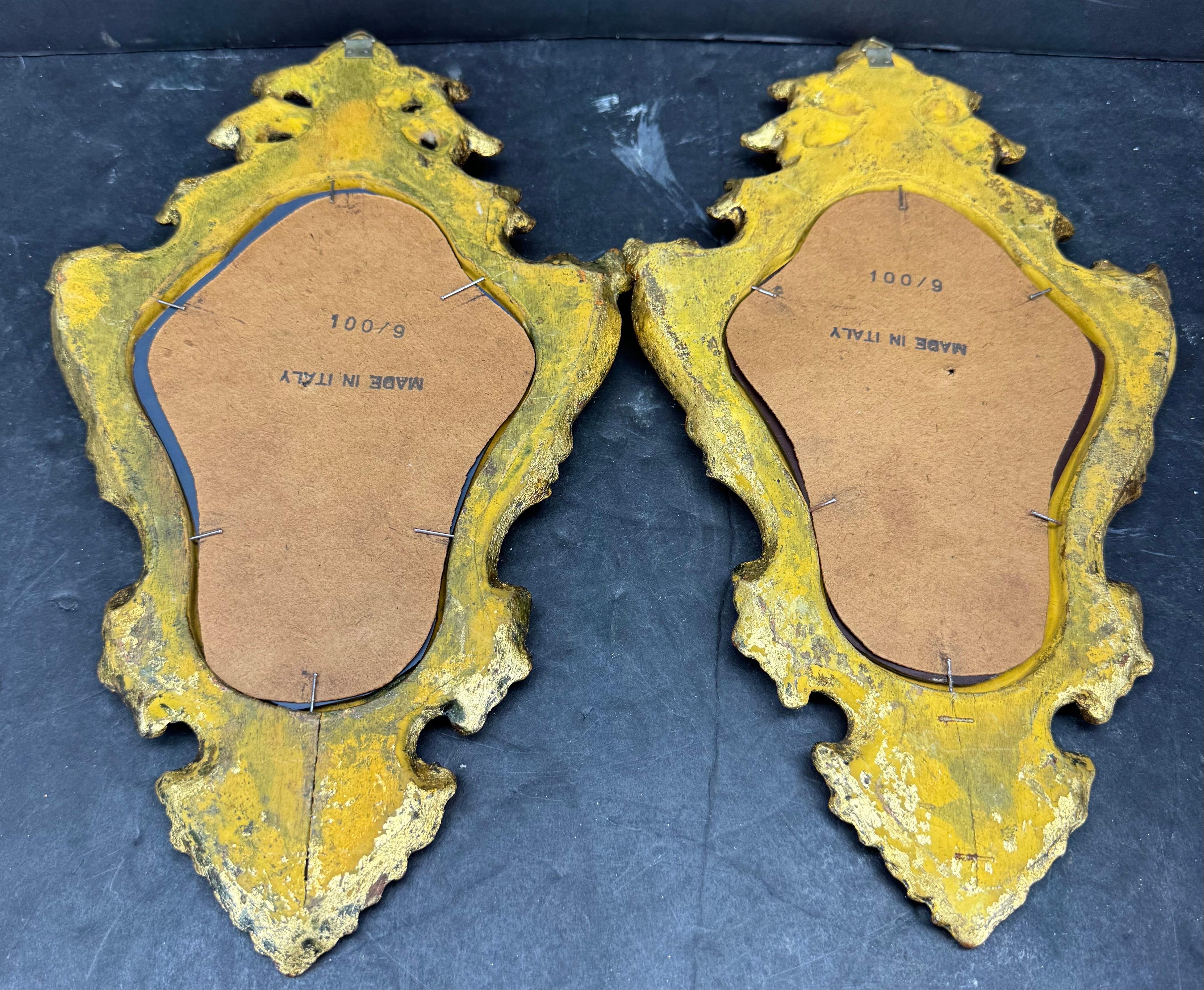 Colección de cinco espejos florentinos italianos y marcos de arte en venta 9