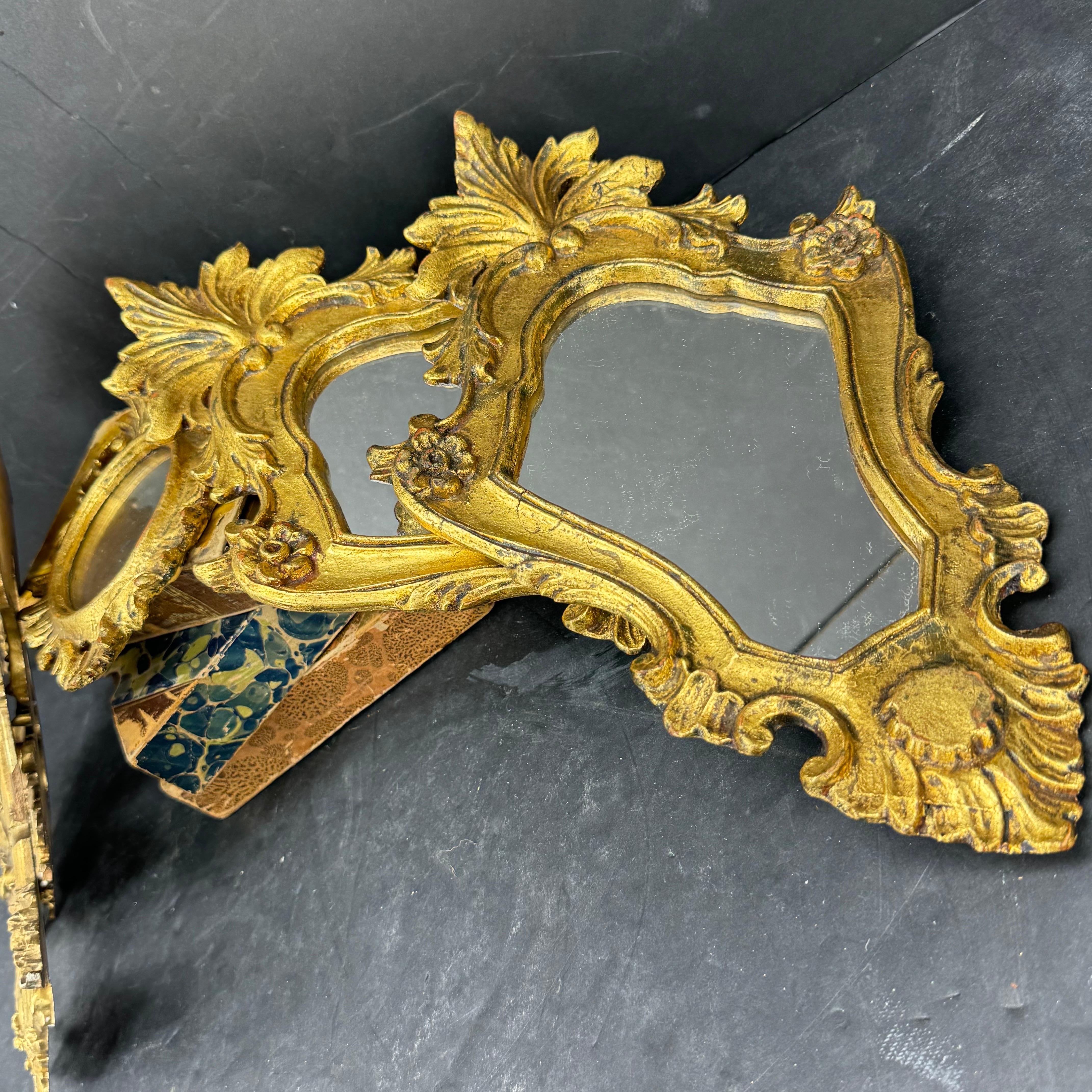 Colección de cinco espejos florentinos italianos y marcos de arte Moderno de mediados de siglo en venta