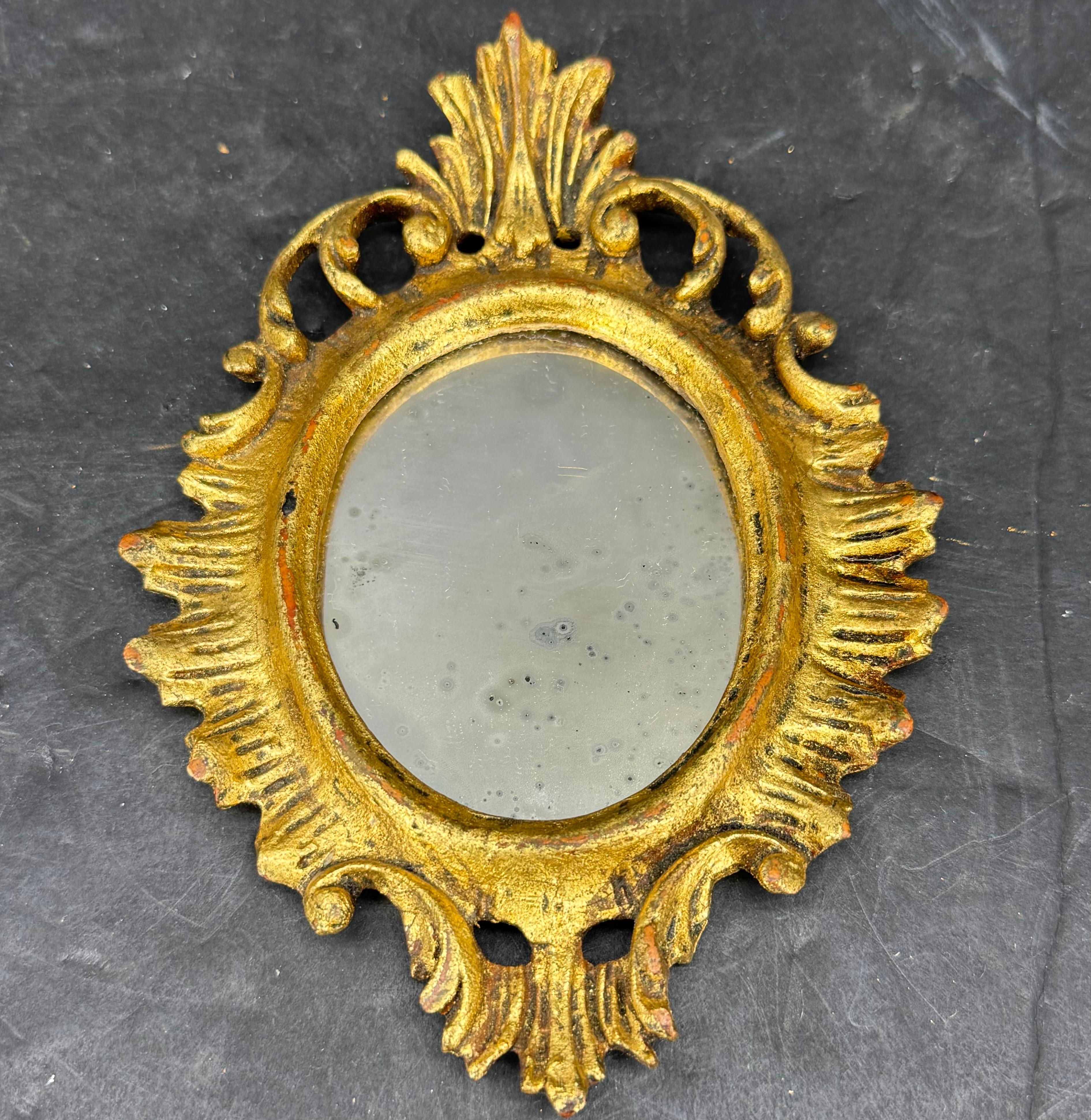 Colección de cinco espejos florentinos italianos y marcos de arte Madera dorada en venta