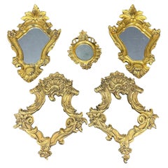 Collezione di cinque specchi e cornici d'arte italiani Florentine